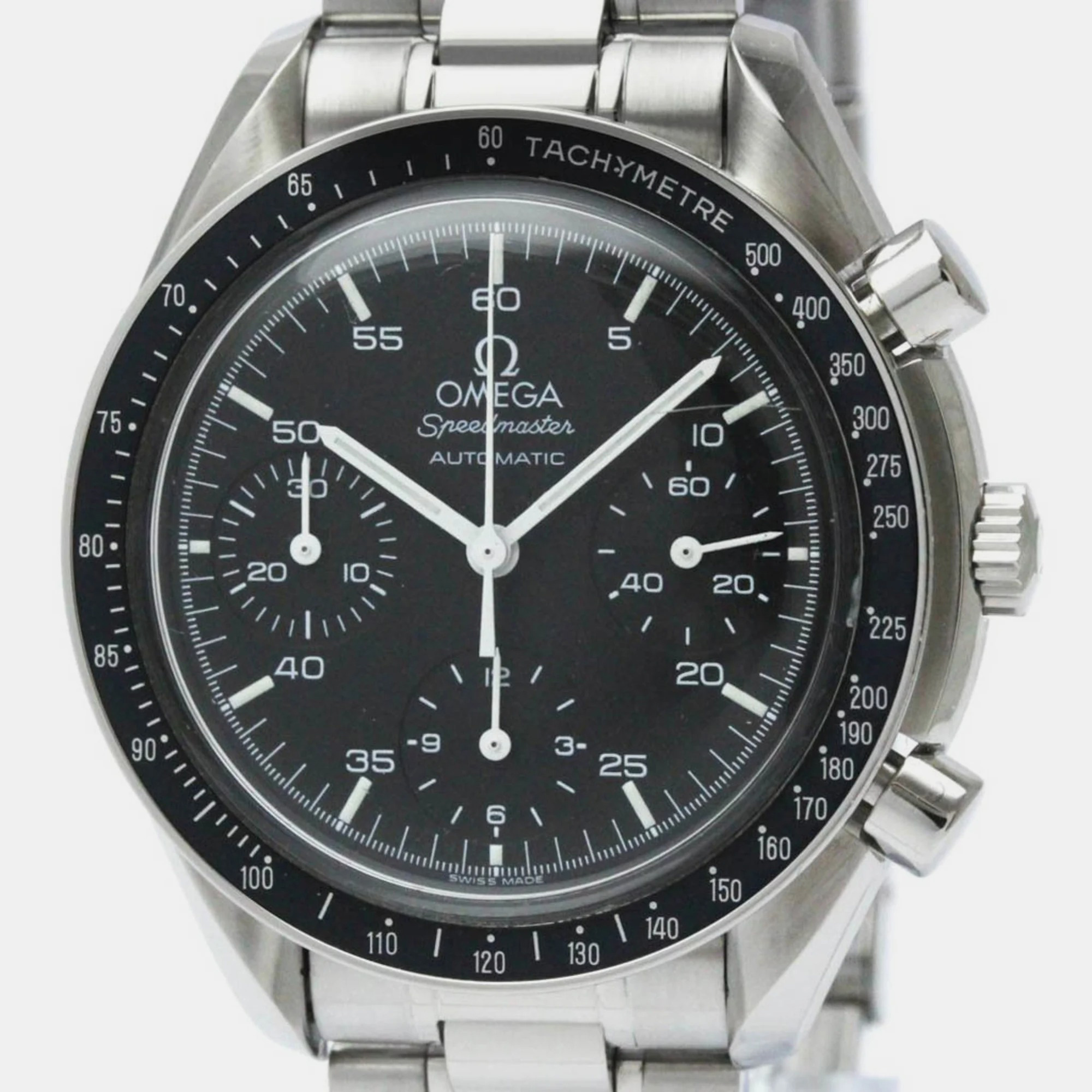 Omega Black Stainless Steel Speedmaster 3510.50 Automatic Men's Wristwatch 39 mm
Omega Black Stainless Steel Speedmaster 3510.50 Automatic Men's Wristwatch 39 mm