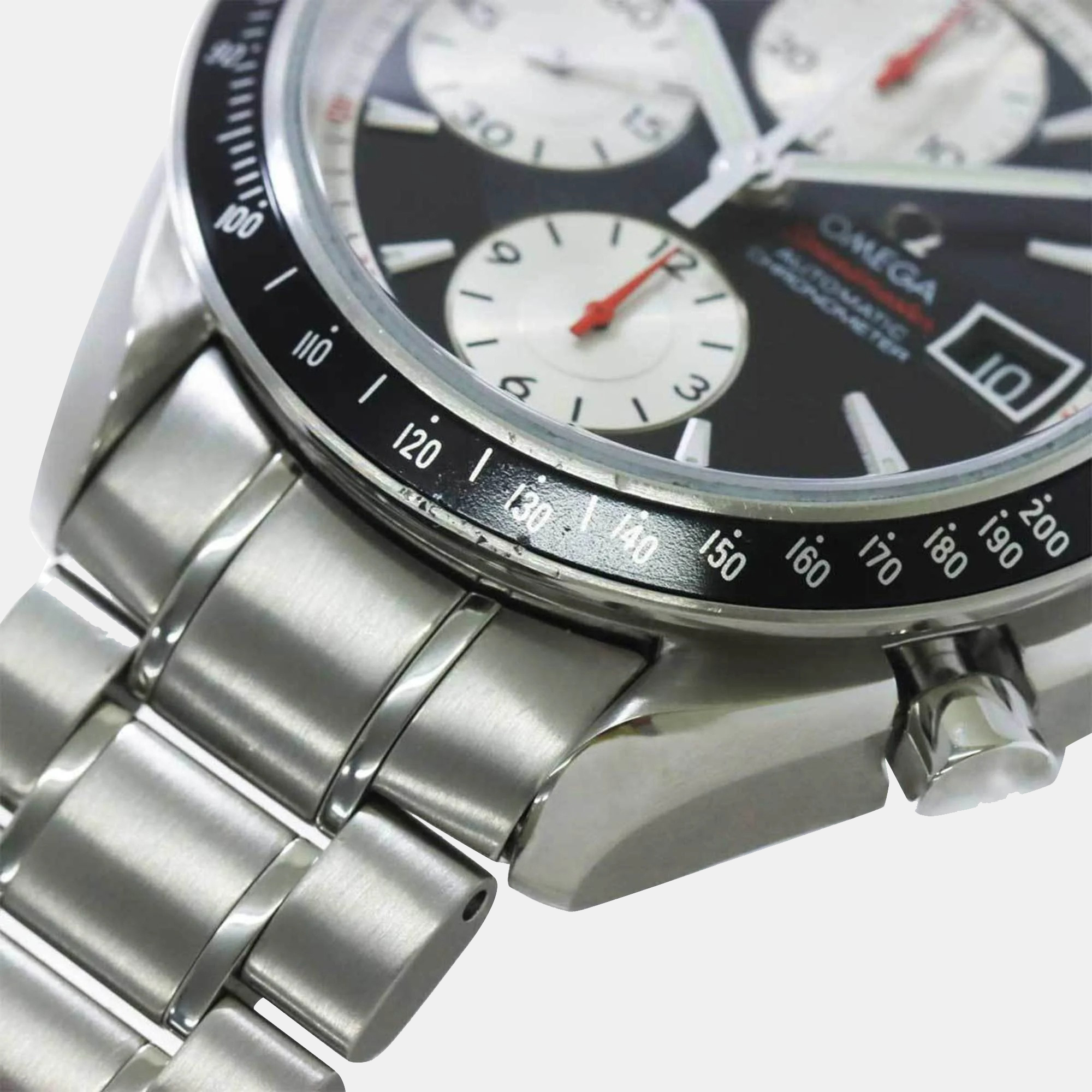 Omega Black Stainless Steel Speedmaster 3210.51 Automatic Men's Wristwatch 40 Mm