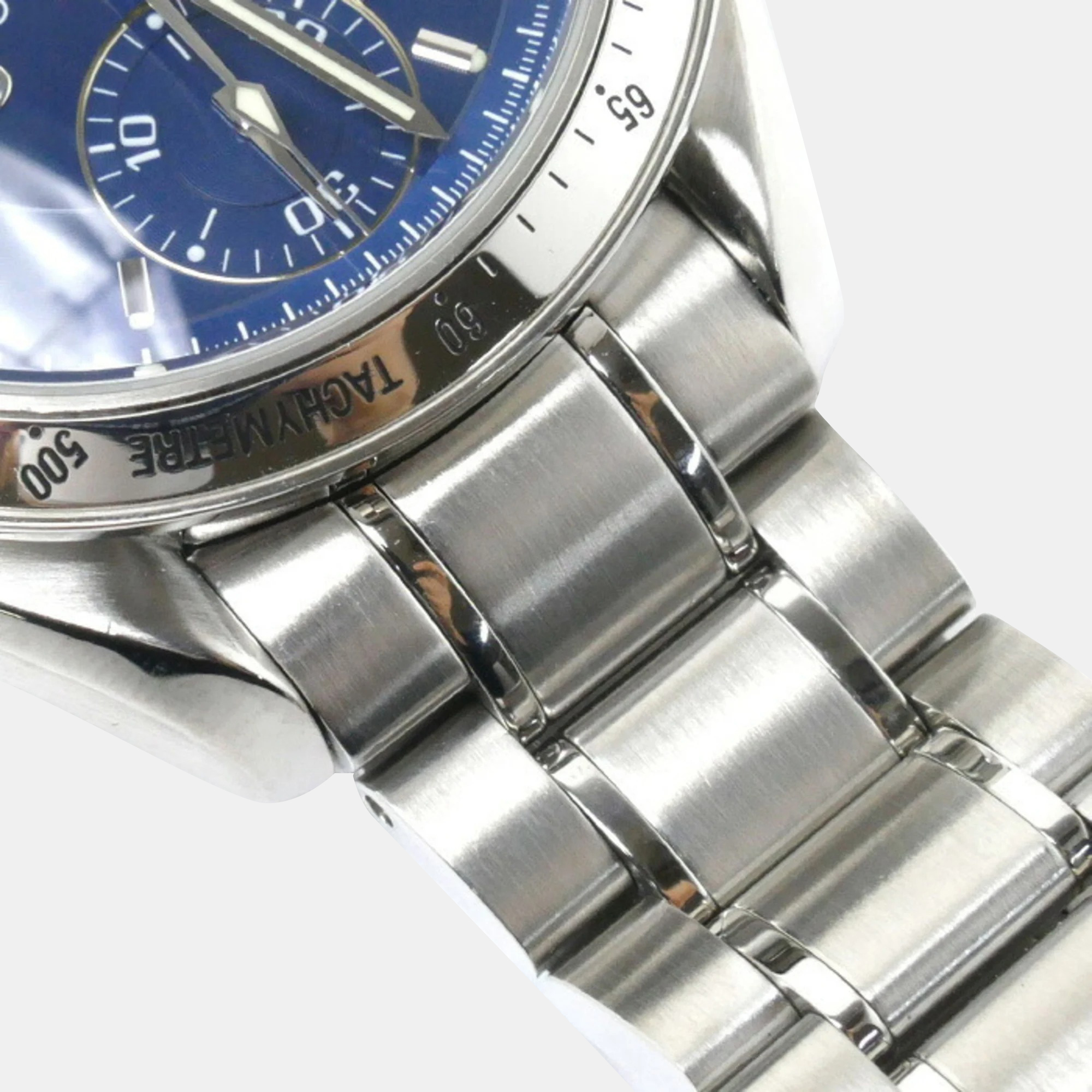 Omega Blue Stainless Steel Speedmaster 3513.80 Automatic Men's Wristwatch 39 Mm