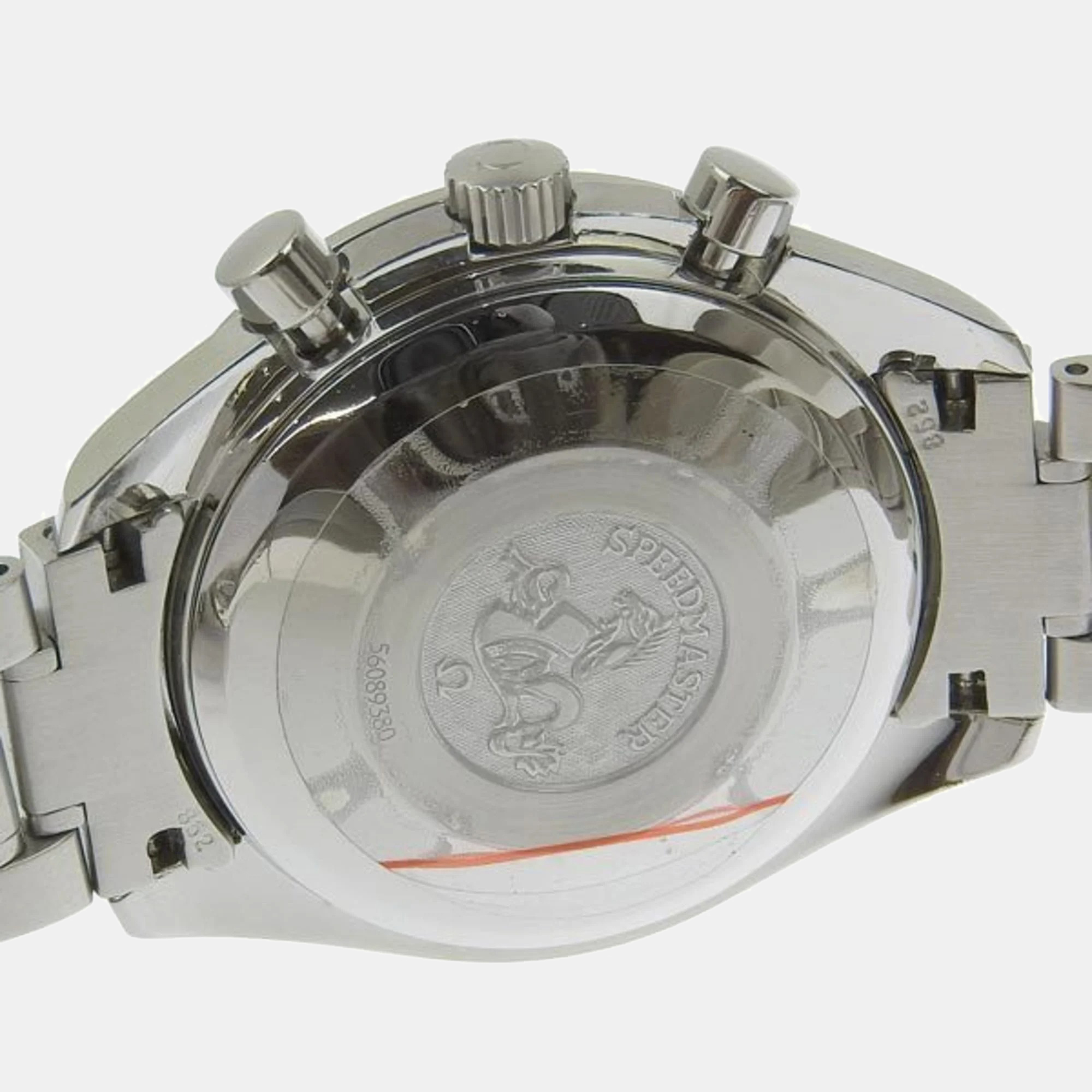 Omega Black Stainless Steel Speedmaster 3520.5 Automatic Men's Wristwatch 38 Mm