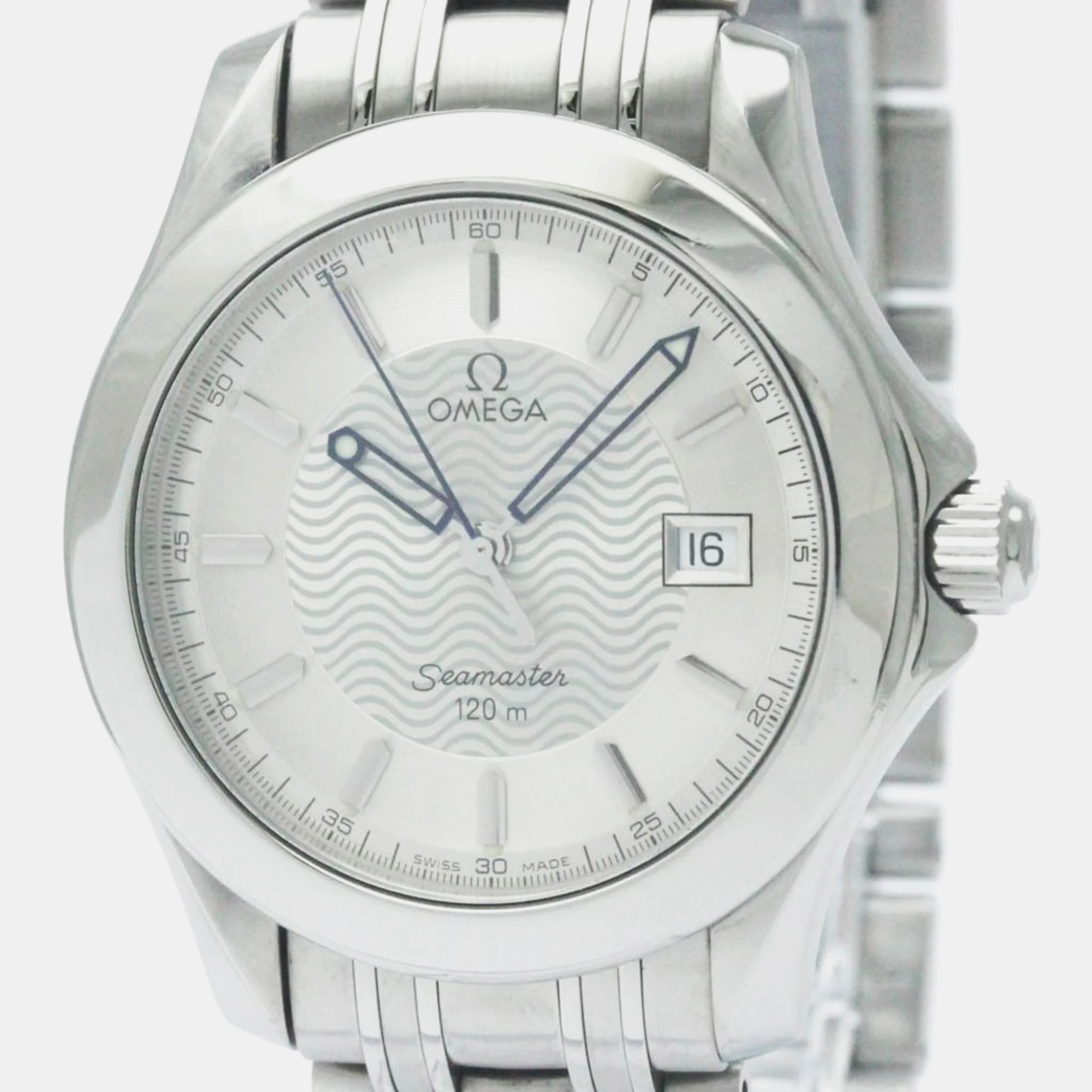 Omega silver stainless steel seamaster 2511.31 quartz men's wristwatch 36 mm