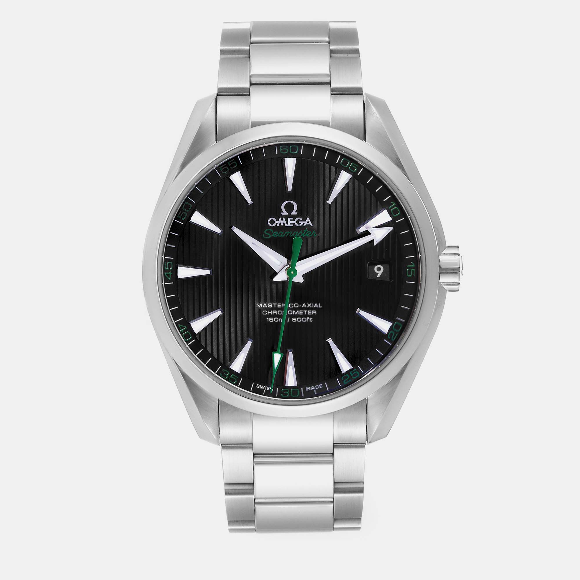 Omega black stainless steel seamaster aqua terra 231.10.42.21.01.004 automatic men's wristwatch 41.5 mm
