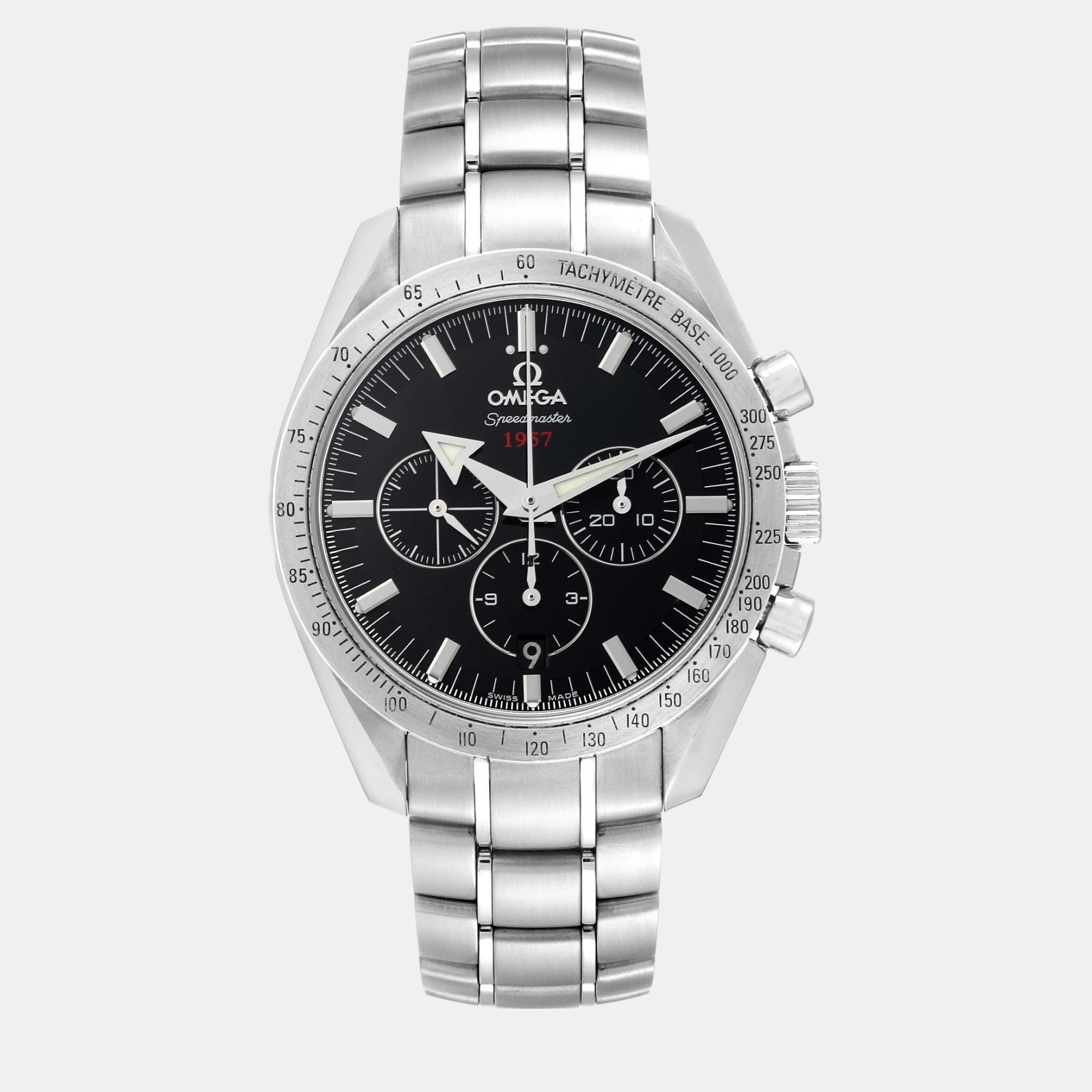Omega black stainless steel speedmaster 321.10.42.50.01.001 automatic men's wristwatch 42 mm