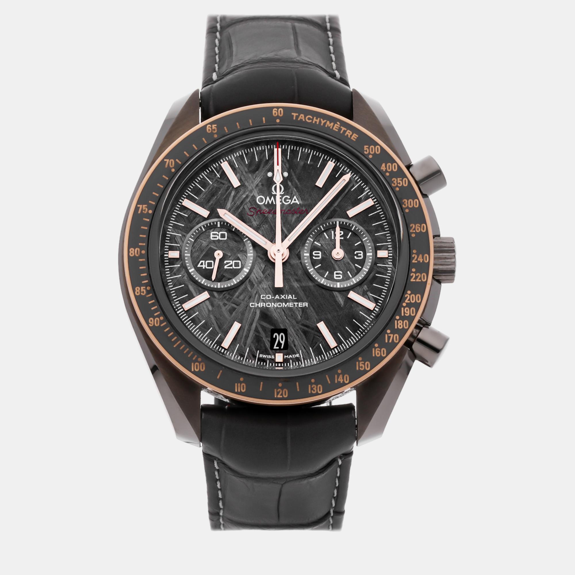 Omega grey ceramic speedmaster  automatic men's wristwatch 44 mm