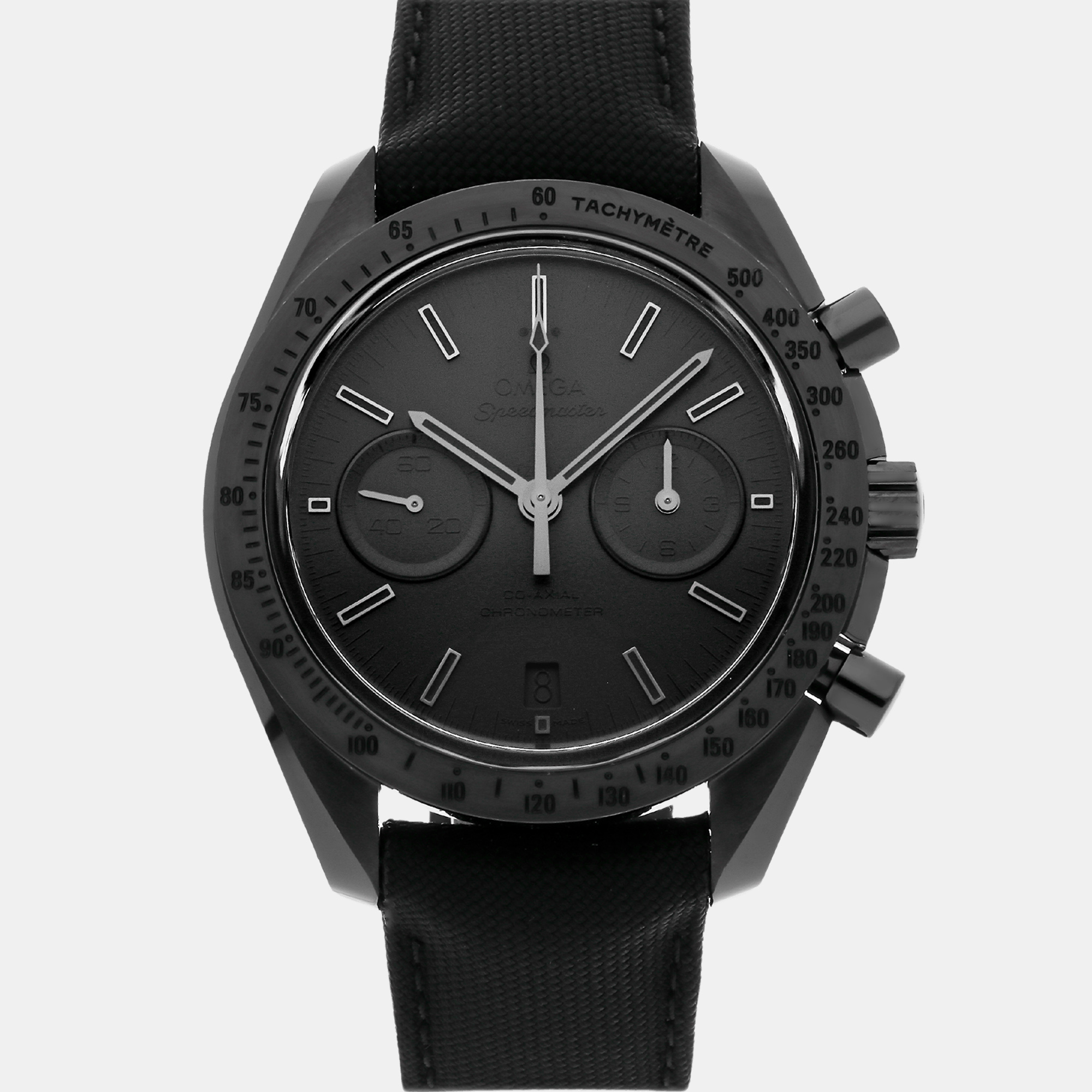 Omega black ceramic speedmaster automatic men's wristwatch 44 mm