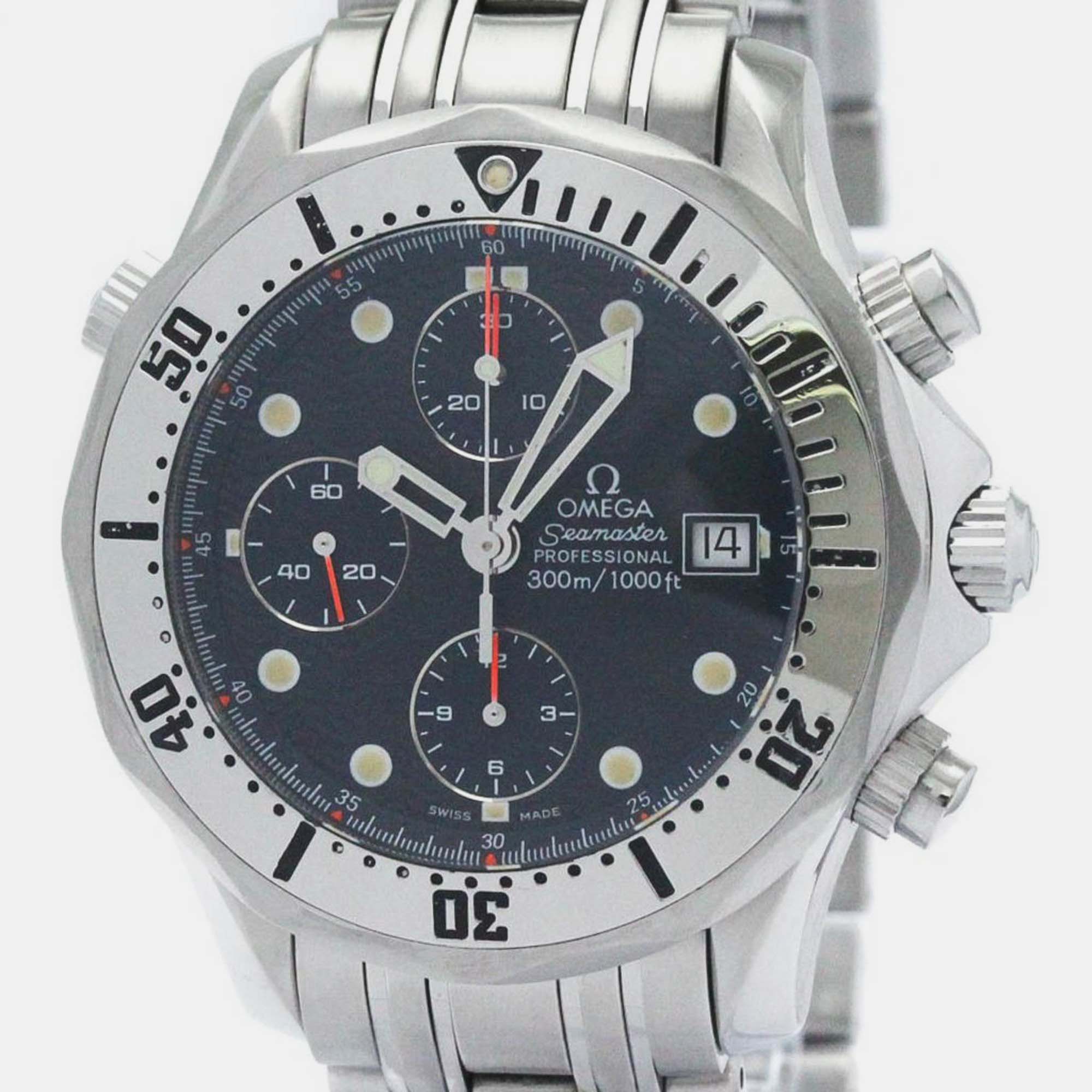 Omega blue stainless steel seamaster professional 2598.80 automatic men's wristwatch 42 mm