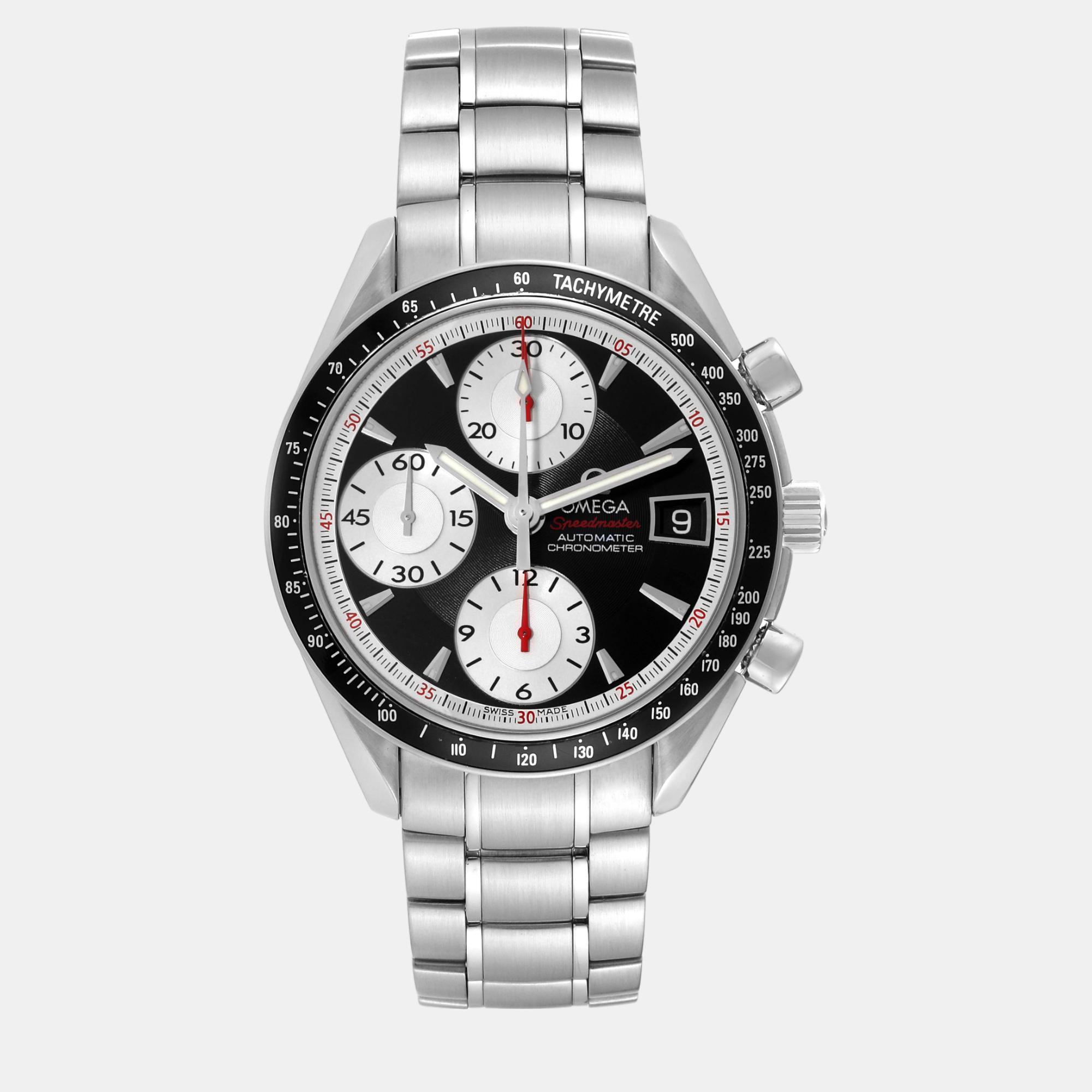 Omega black stainless steel speedmaster 3210.51.00 automatic men's wristwatch 40 mm