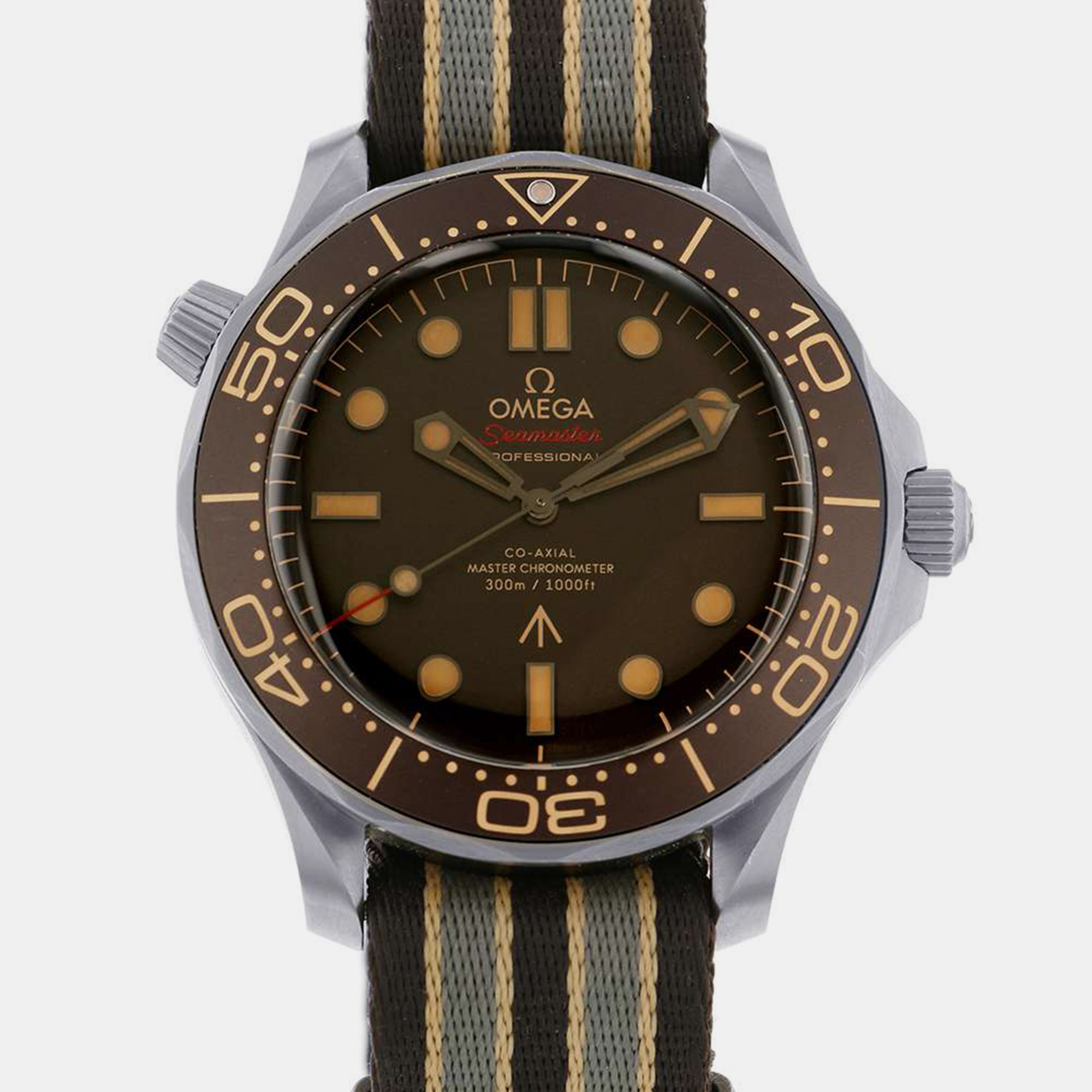 Omega brown titanium seamaster manual winding men's wristwatch 42 mm