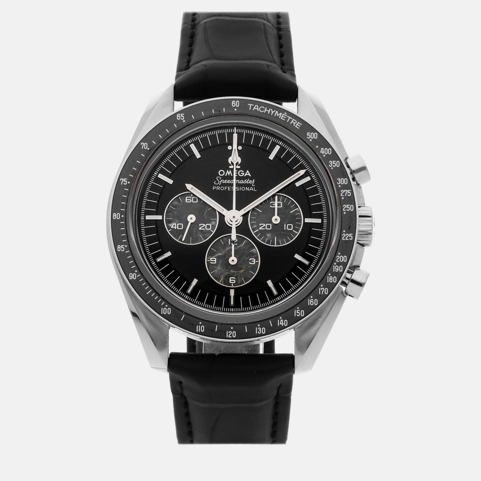 Omega black platinum speedmaster 311.93.42.30.99.001 manual winding men's wristwatch 42 mm