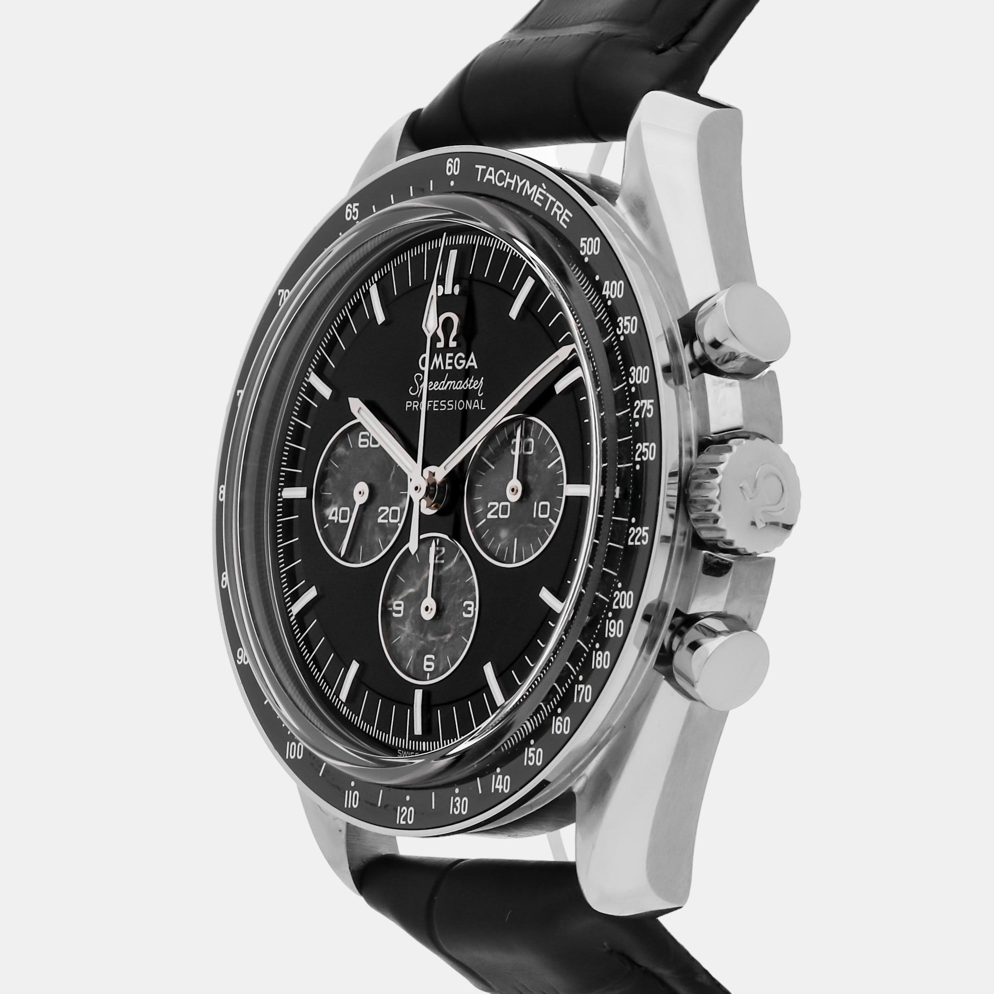 Omega Black Platinum Speedmaster 311.93.42.30.99.001 Manual Winding Men's Wristwatch 42 Mm