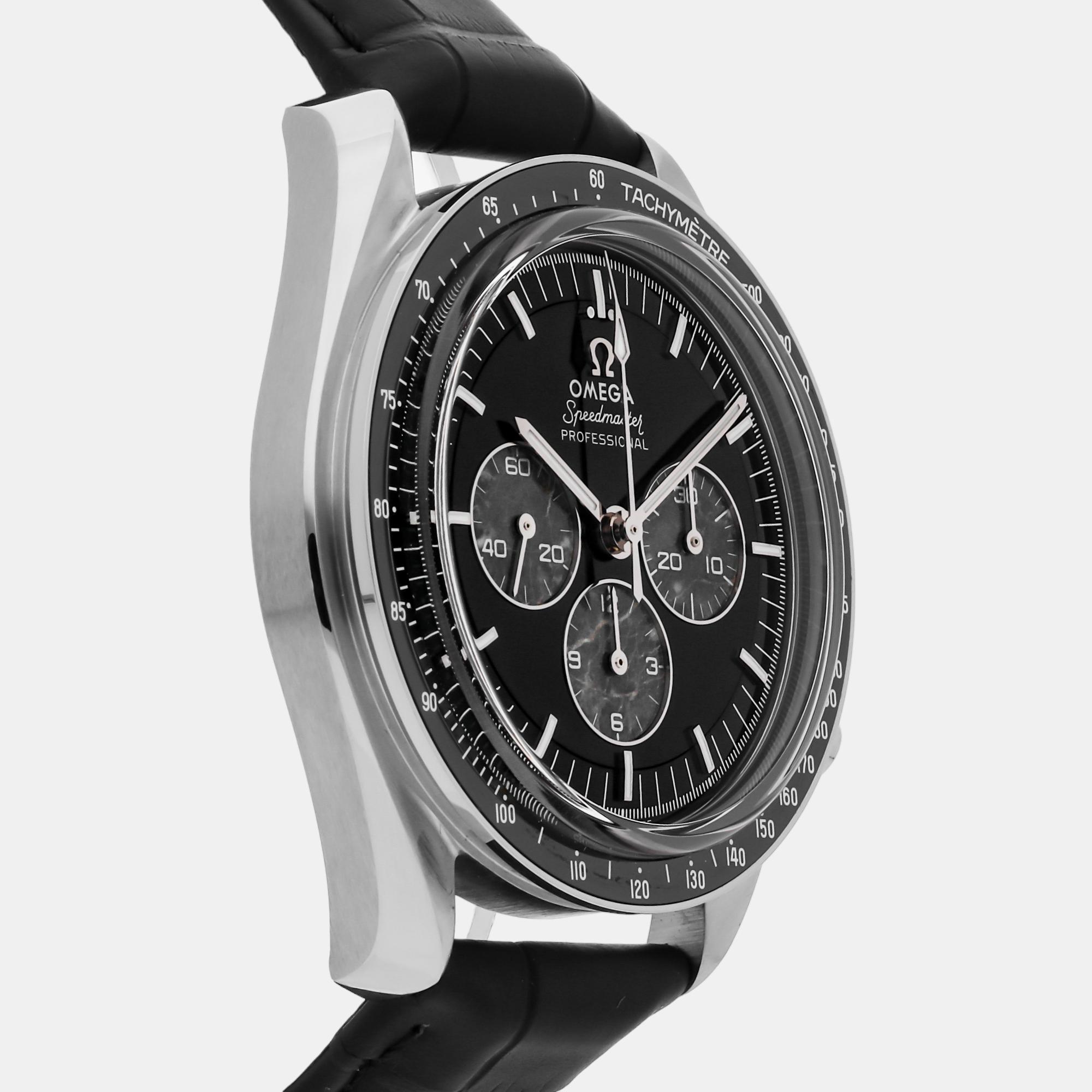 Omega Black Platinum Speedmaster 311.93.42.30.99.001 Manual Winding Men's Wristwatch 42 Mm