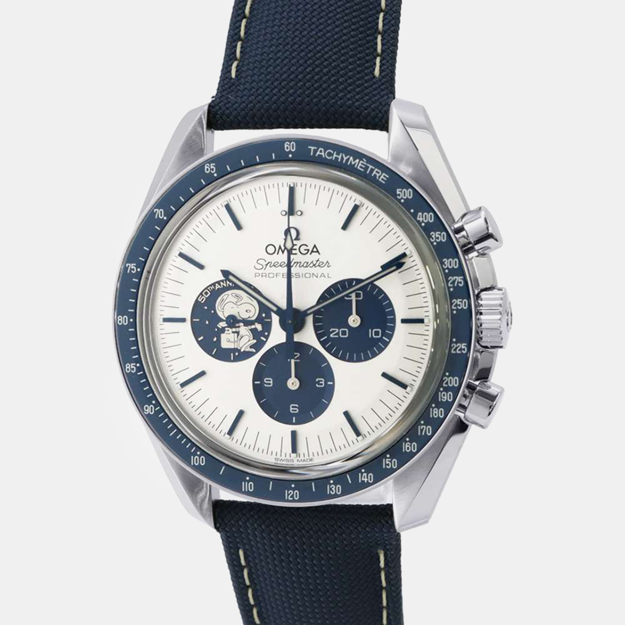Omega silver stainless steel speedmaster snoopy 310.32.42.50.02.001 manual winding men's wristwatch 42 mm