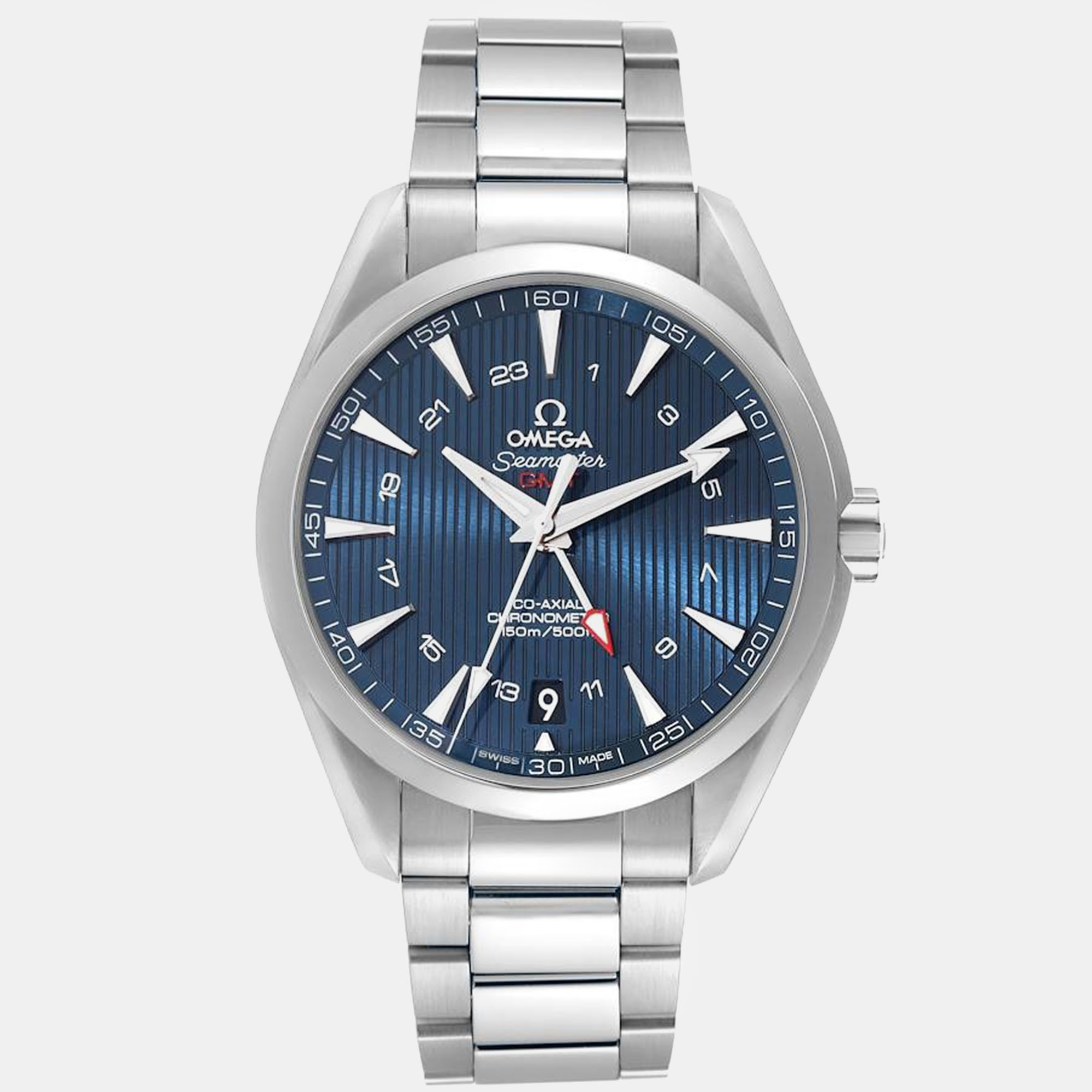 Omega blue stainless steel seamaster aqua terra 231.10.43.22.03.001 automatic men's wristwatch 43 mm