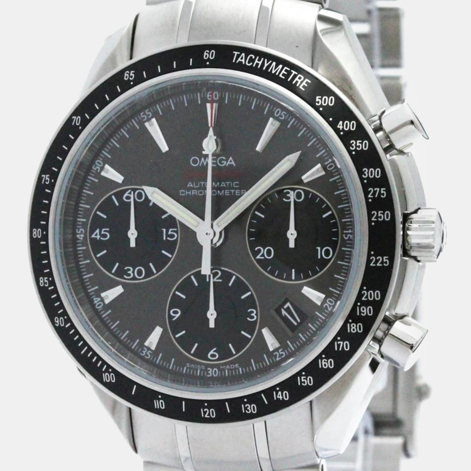 Omega grey stainless steel speedmaster 323.30.40.40.06.001 automatic men's wristwatch 40 mm