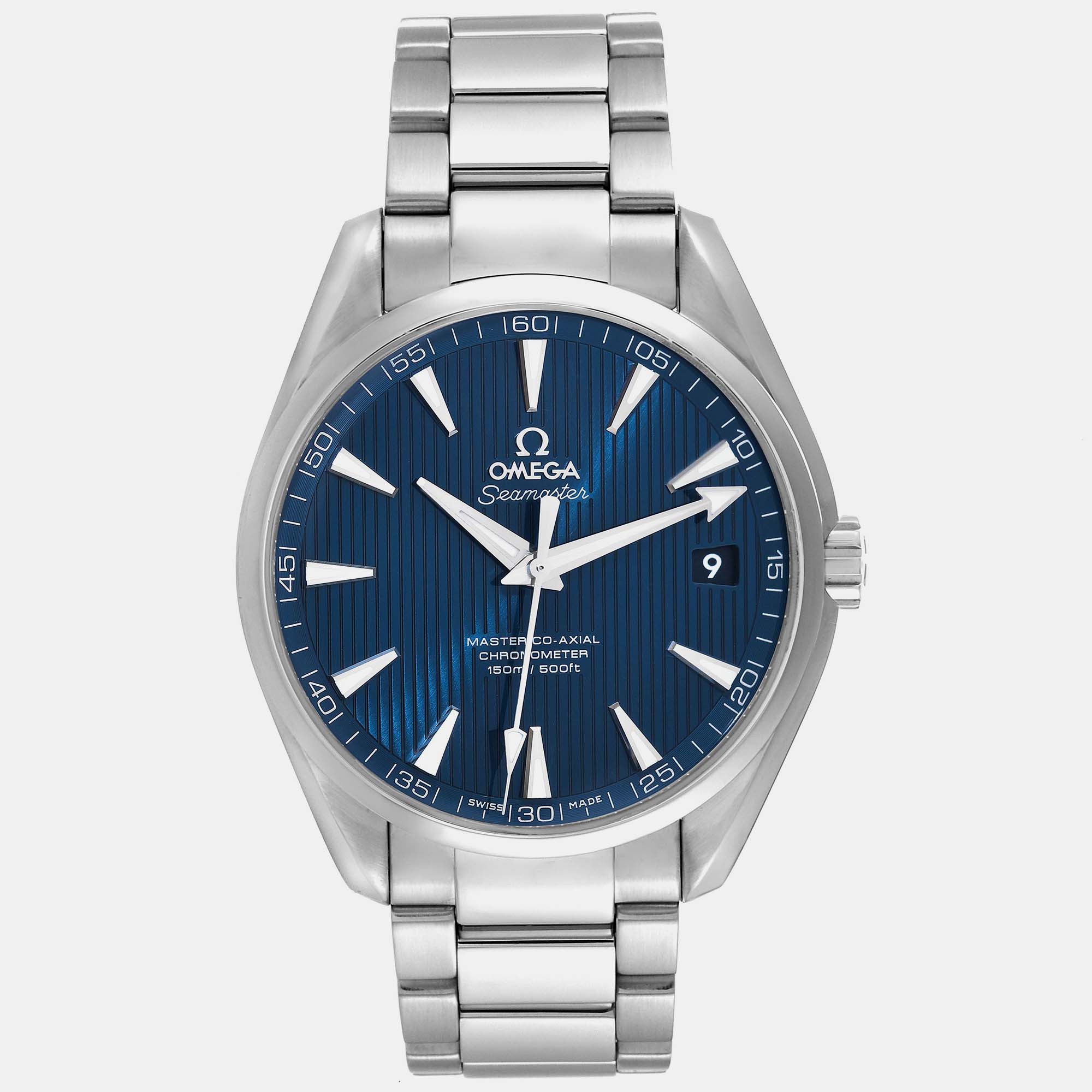 Omega blue stainless steel seamaster aqua terra 231.10.42.21.03.001 automatic men's wristwatch 41.5 mm