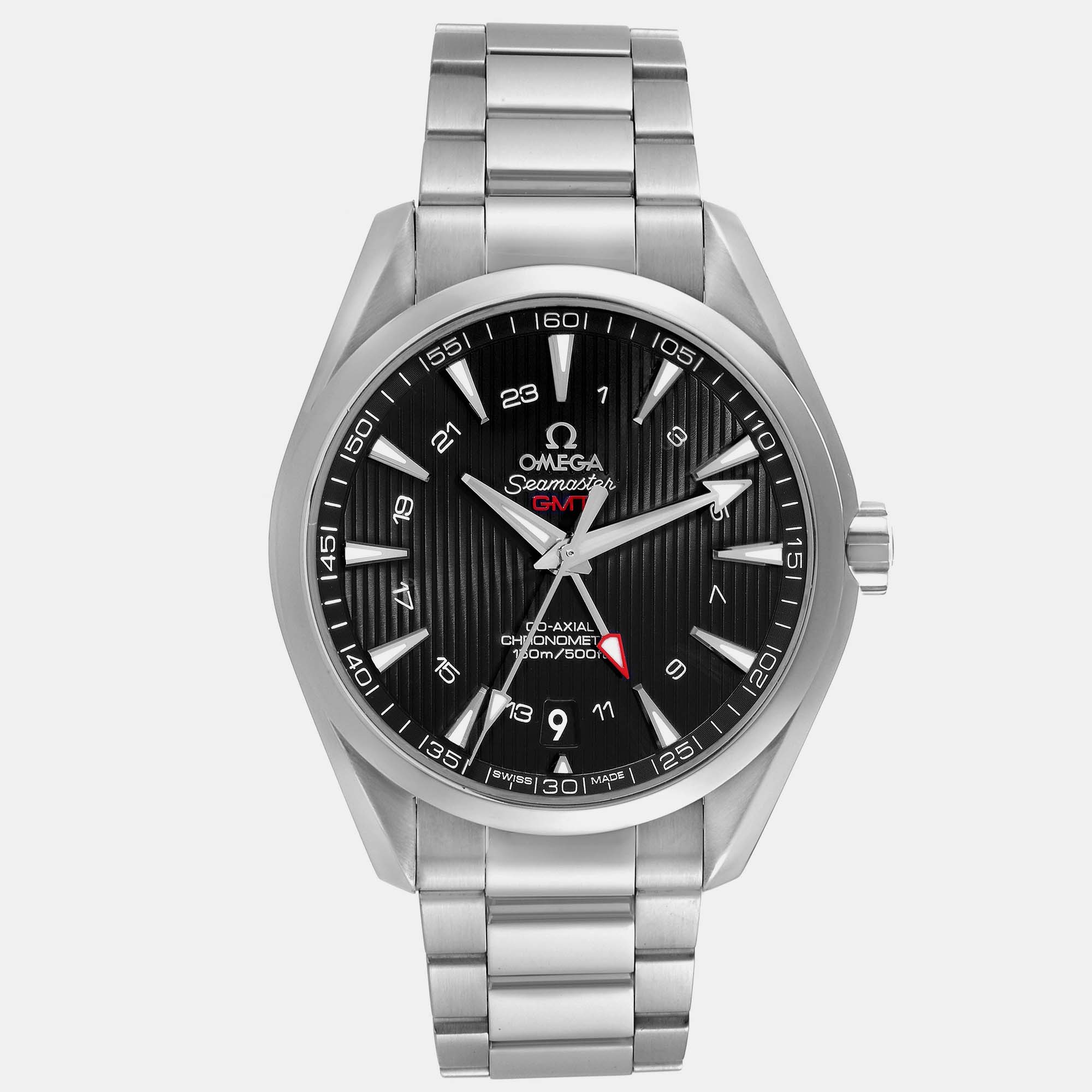 Omega black stainless steel seamaster aqua terra 231.10.43.22.01.001 automatic men's wristwatch 43 mm