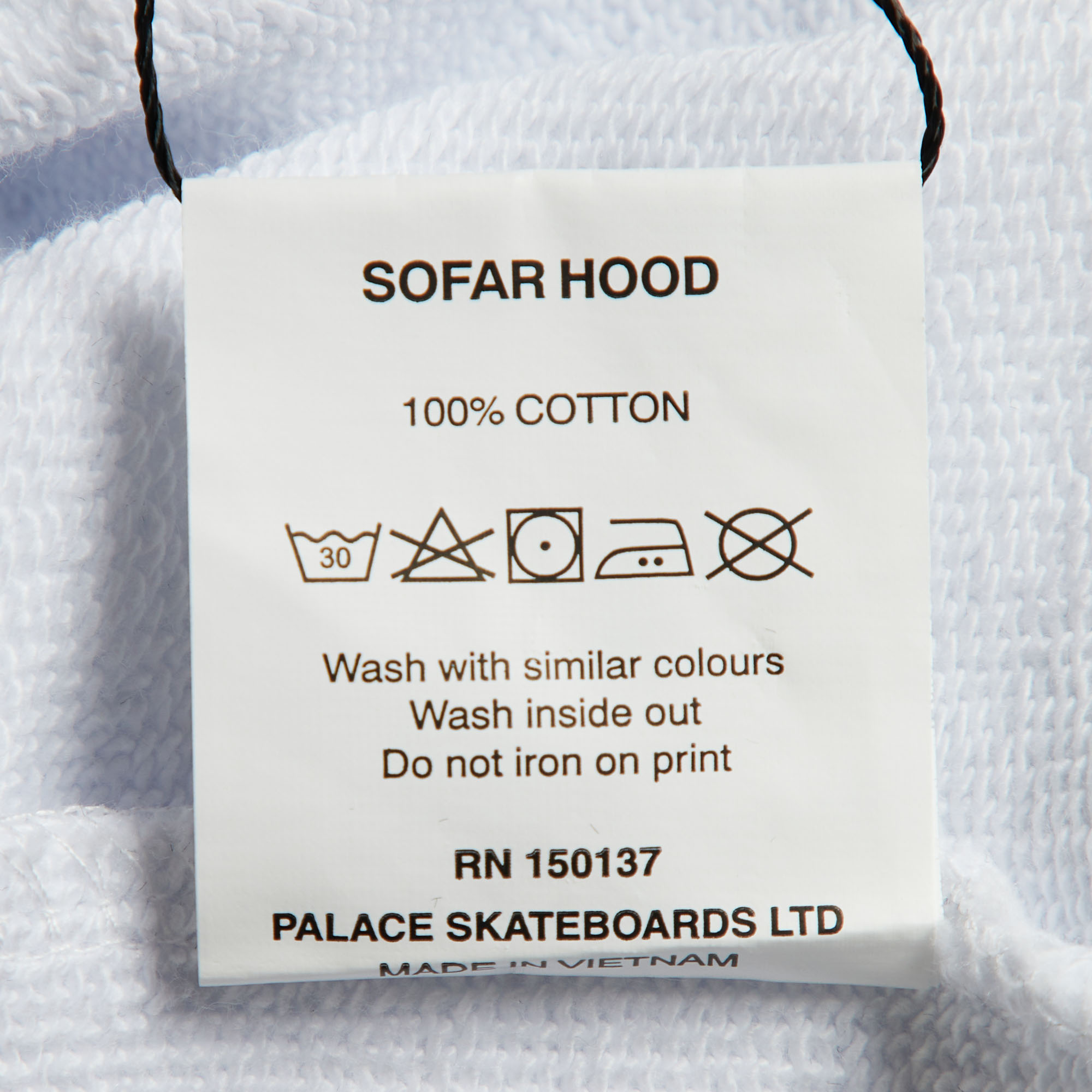 Palace White Cotton Knit Sofar Hood Sweatshirt L
