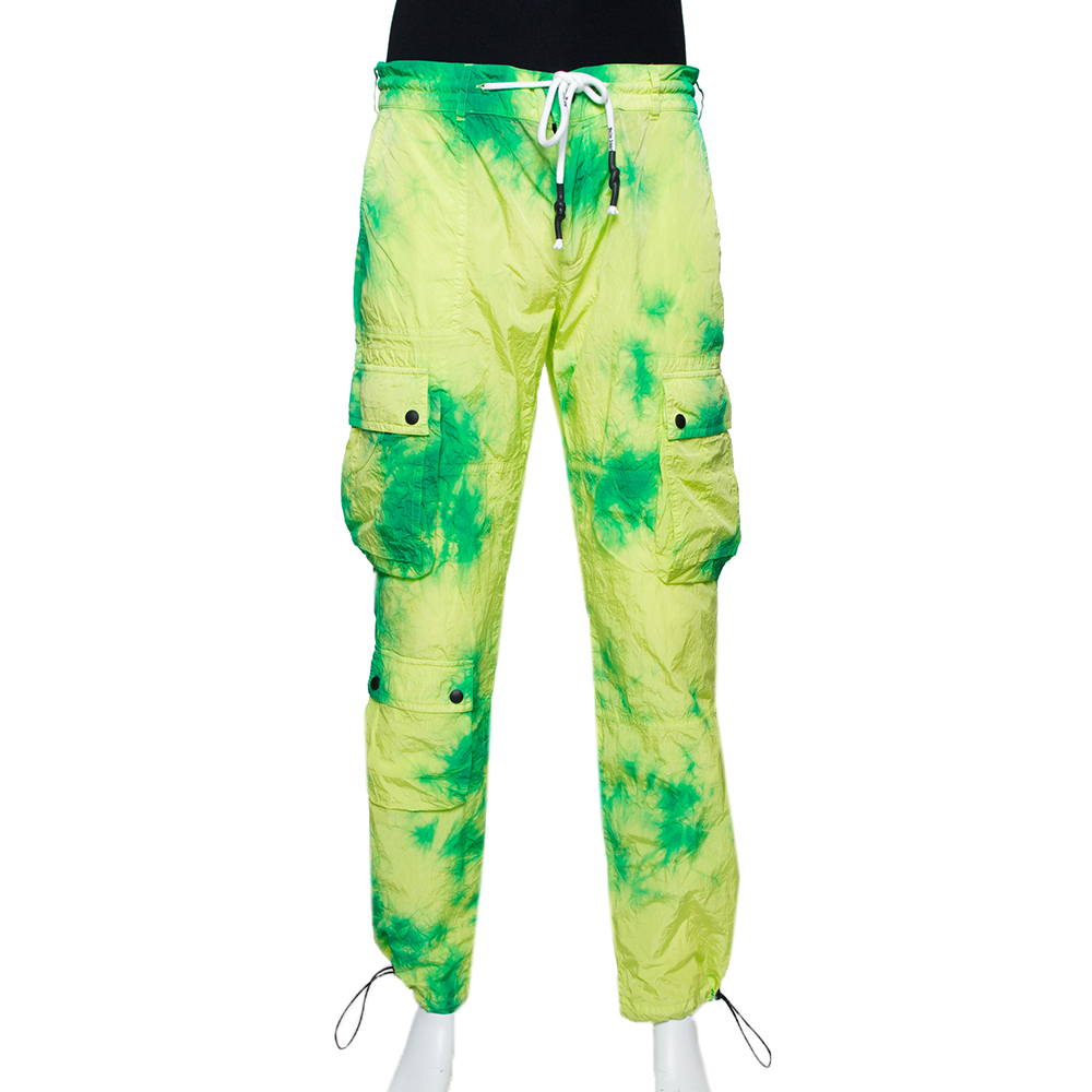 Image of Palm Angels Fluorescent Tie Dye Nylon Cargo Pants L