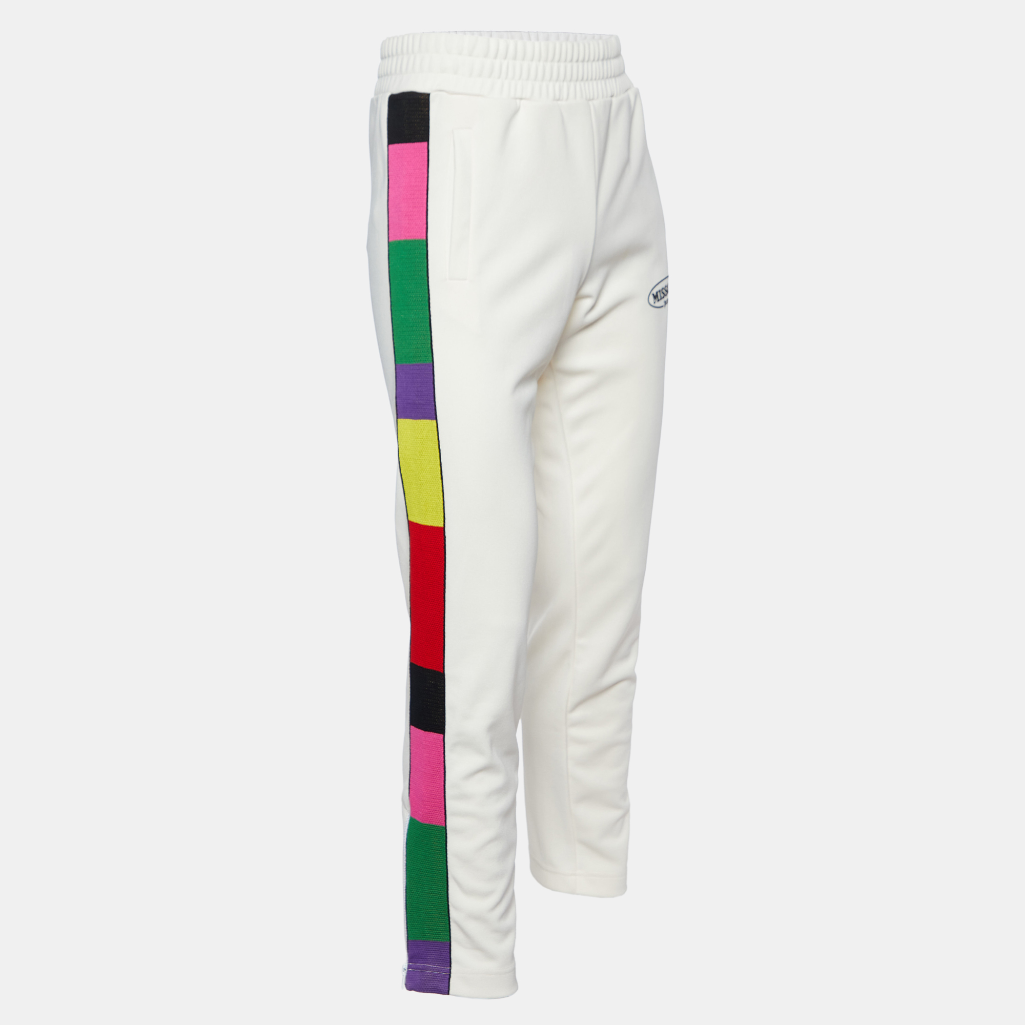 Palm Angels X Missoni Off-White Jersey Contrast Trim Sweatpants S