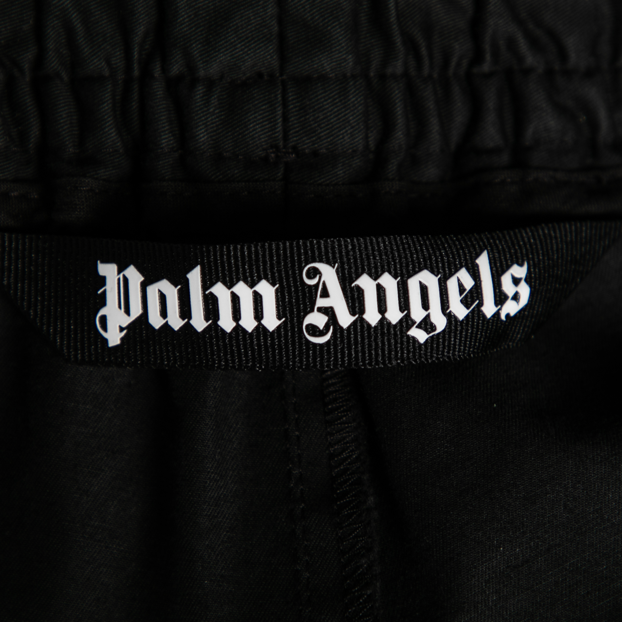 Palm Angels Black Cotton Stripe Trimmed Shorts M