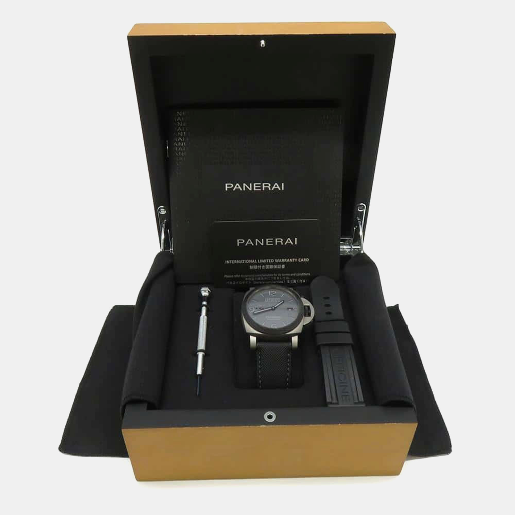 Panerai Grey Titanium Luminor Marina PAM01662 Automatic Men's Wristwatch 44 Mm