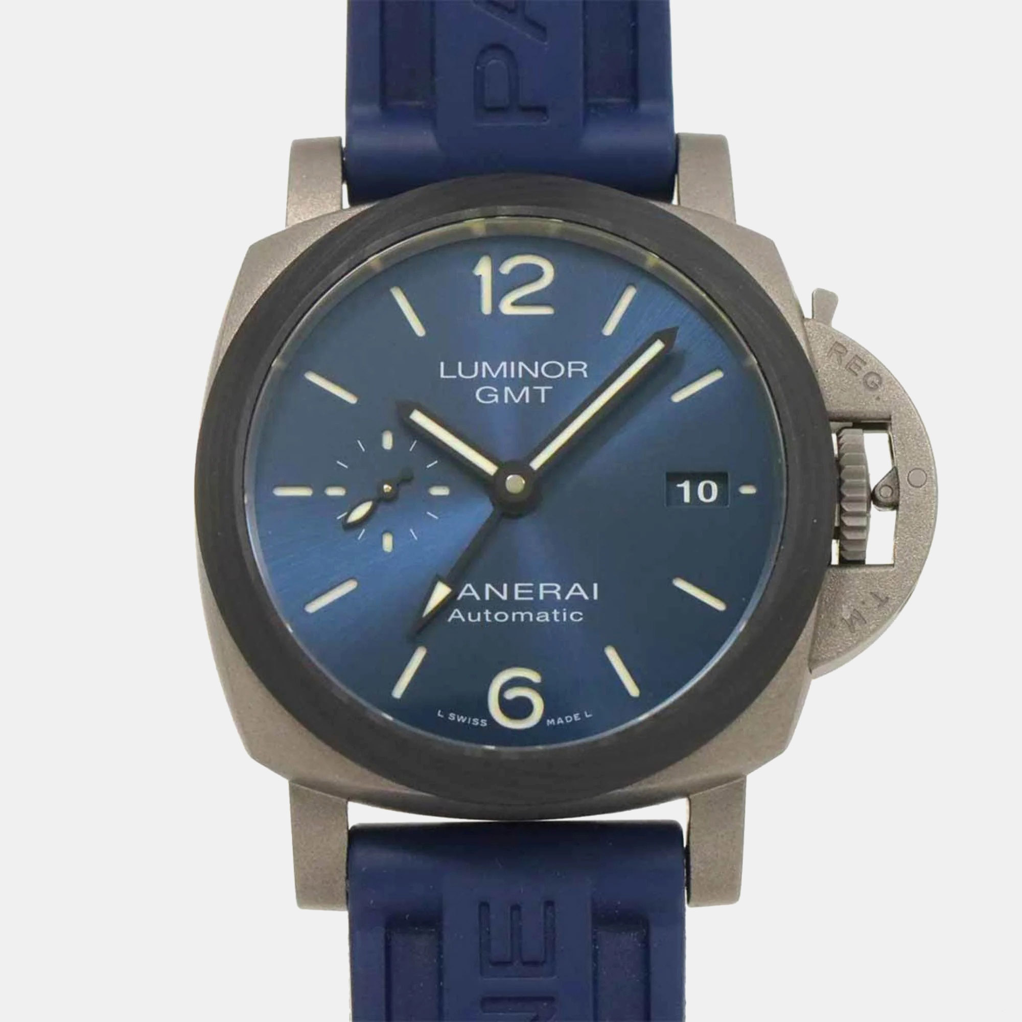 Panerai Blue Titanium Luminor Automatic Men's Wristwatch 52 Mm