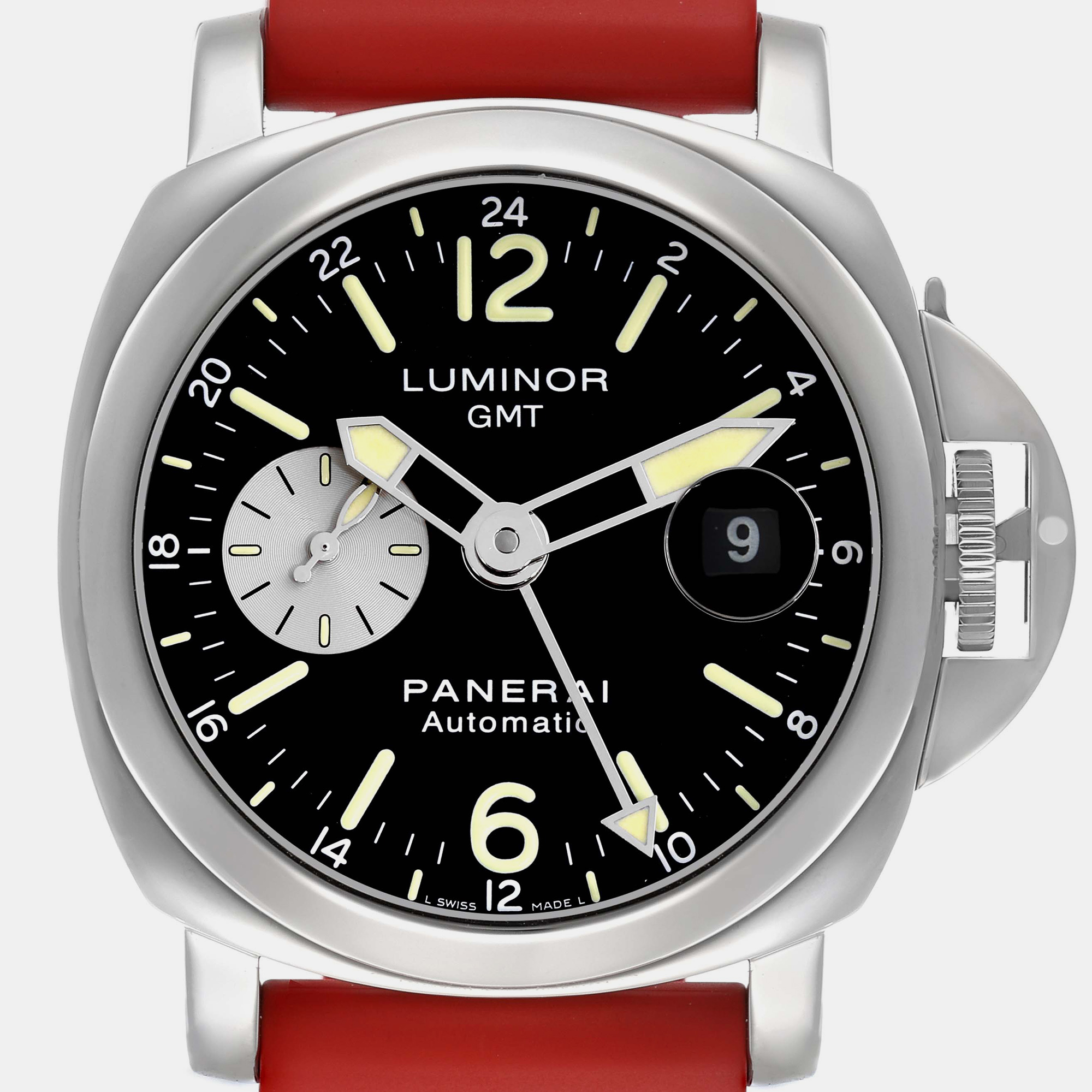 Panerai Black Stainless Steel Luminor PAM00088 Automatic Men's Wristwatch 44 Mm