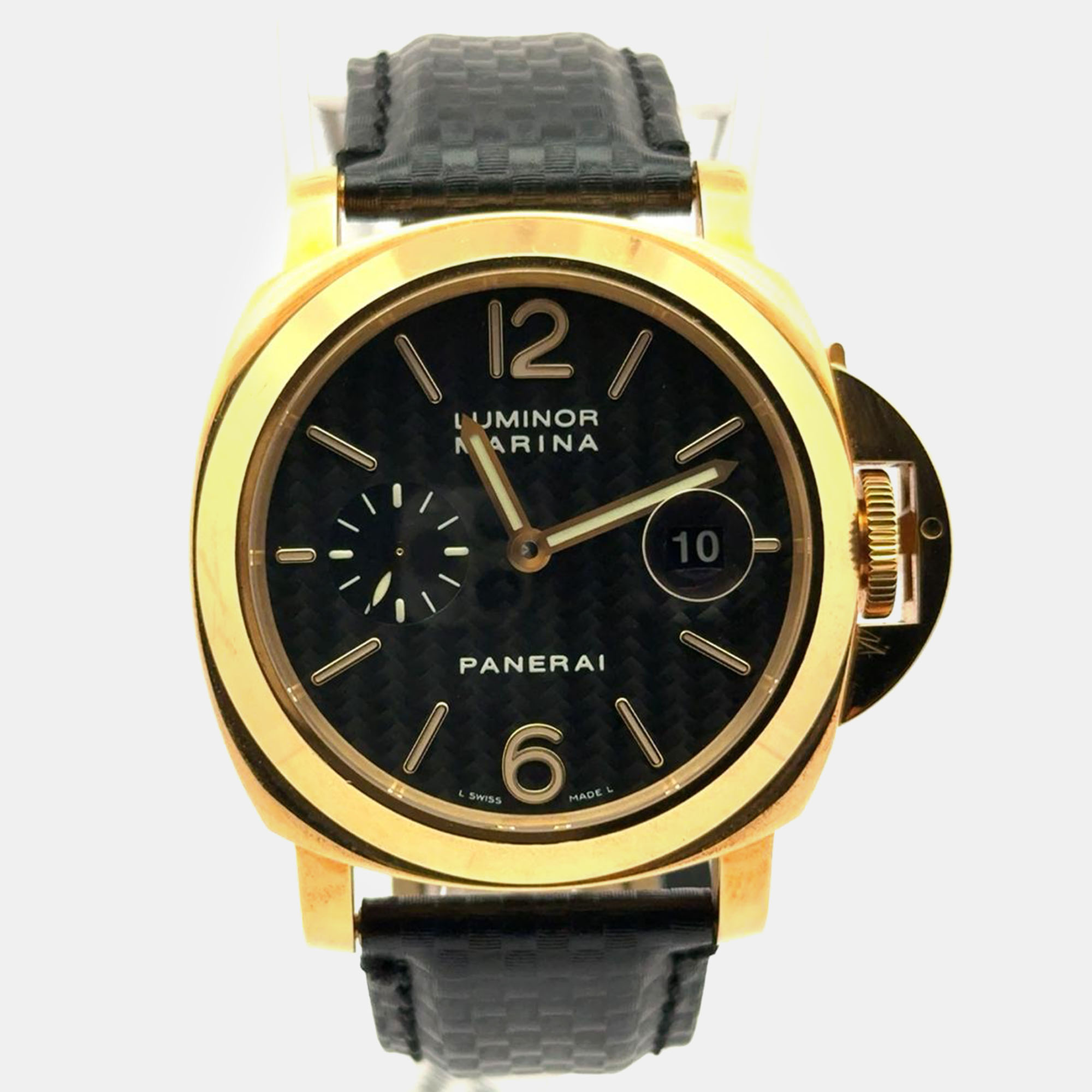 Panerai Luminor Marina PAM0140 Automatic Black Dial 18K Yellow Gold Men's Wristwatch 44 mm
Panerai Luminor Marina PAM0140 Automatic Black Dial 18K Yellow Gold Men's Wristwatch 44 mm
