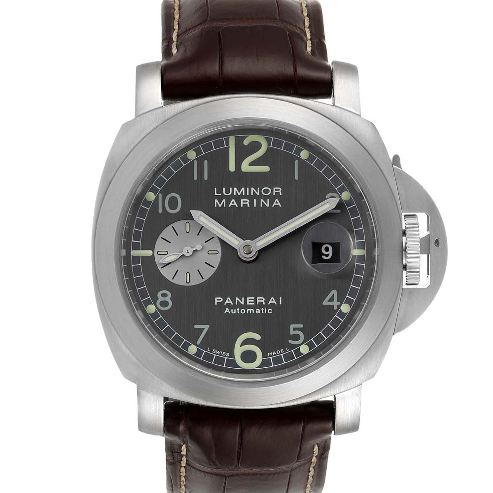Panerai Grey Stainless Steel Luminor Marina Firenze PAM00086 Men's Wristwatch 44 MM