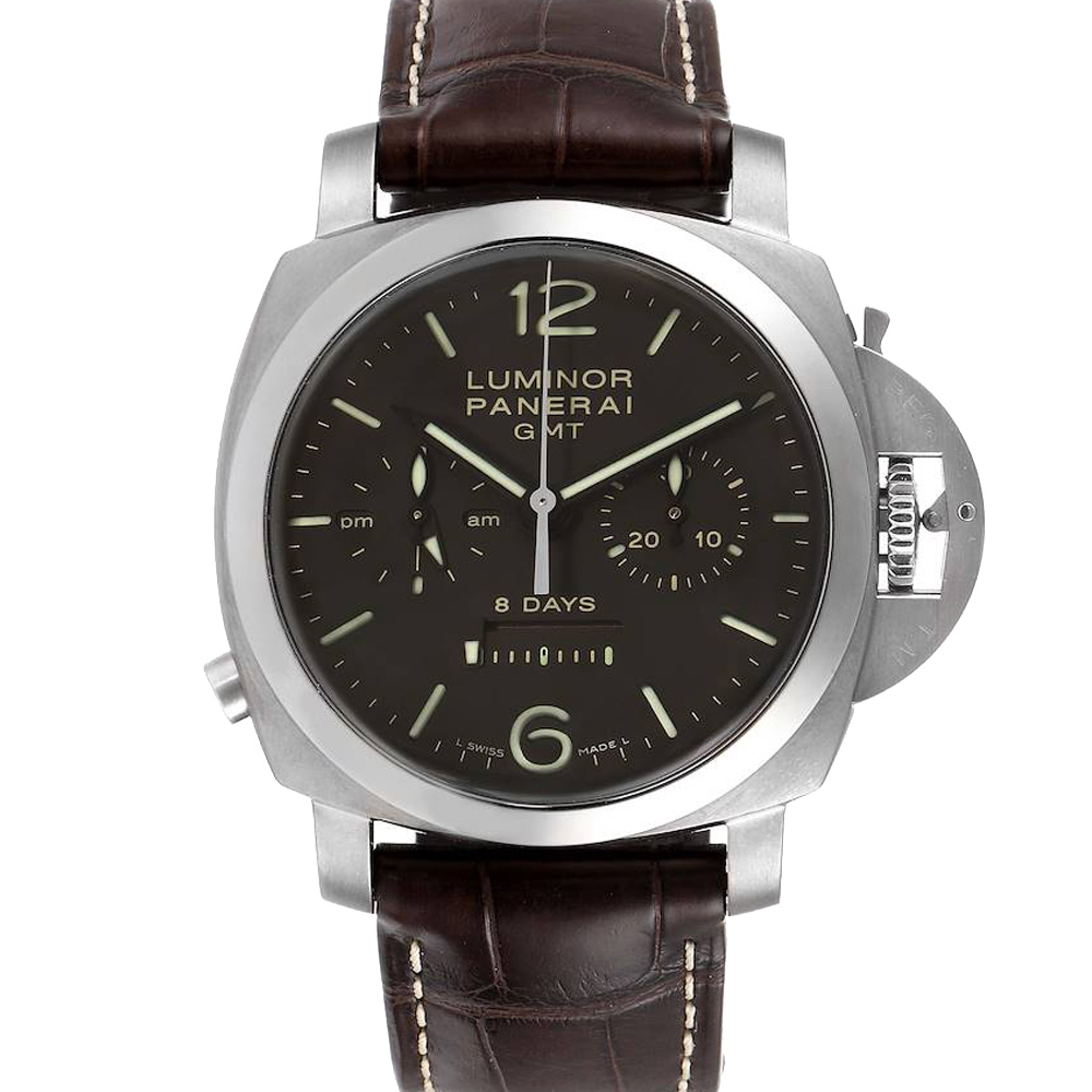 Panerai Black Titanium Luminor Monopulsante 8 Days GMT PAM00311 Men's Wristwatch 44 MM