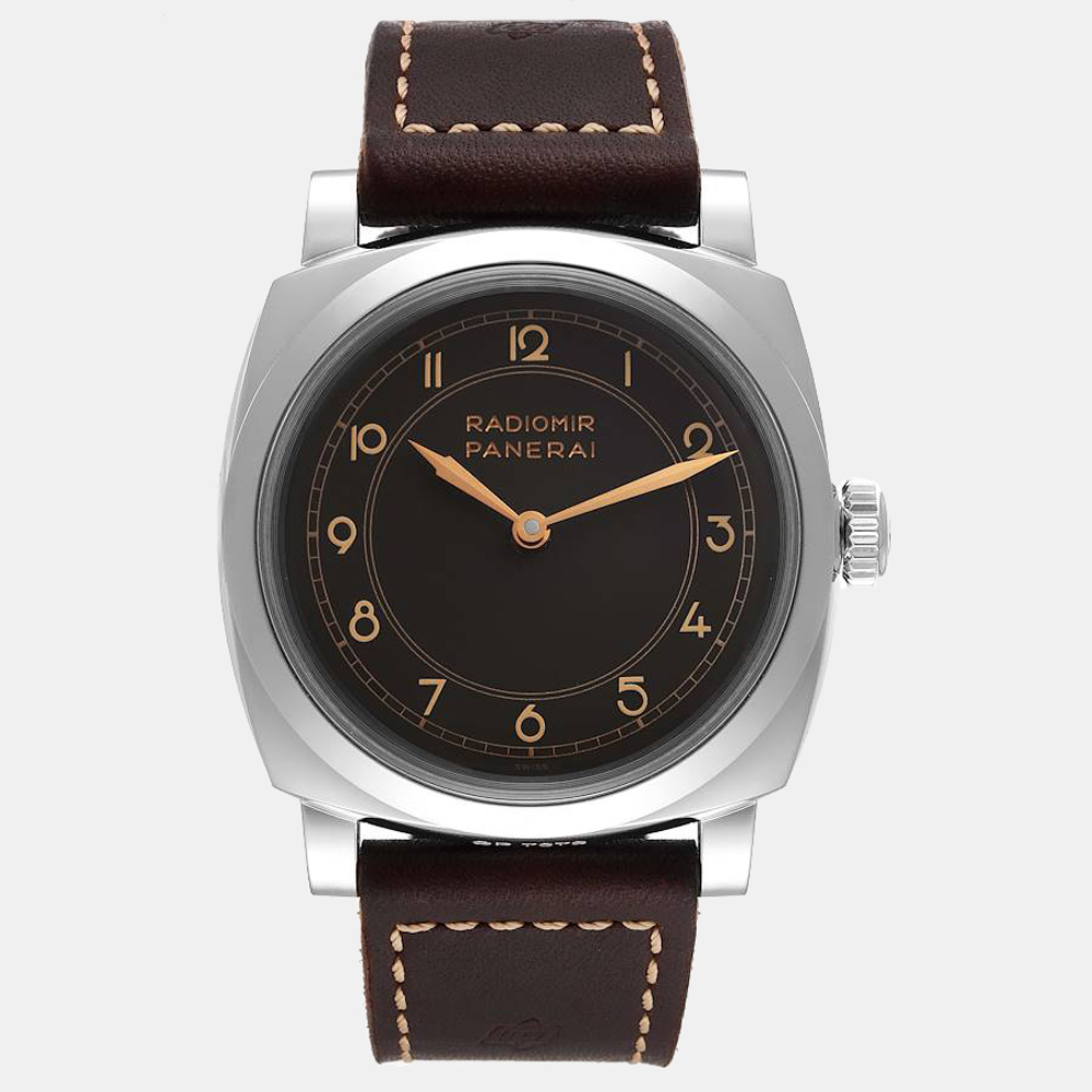 Panerai black stainless steel radiomir pam00790 manual winding men's wristwatch 47 mm