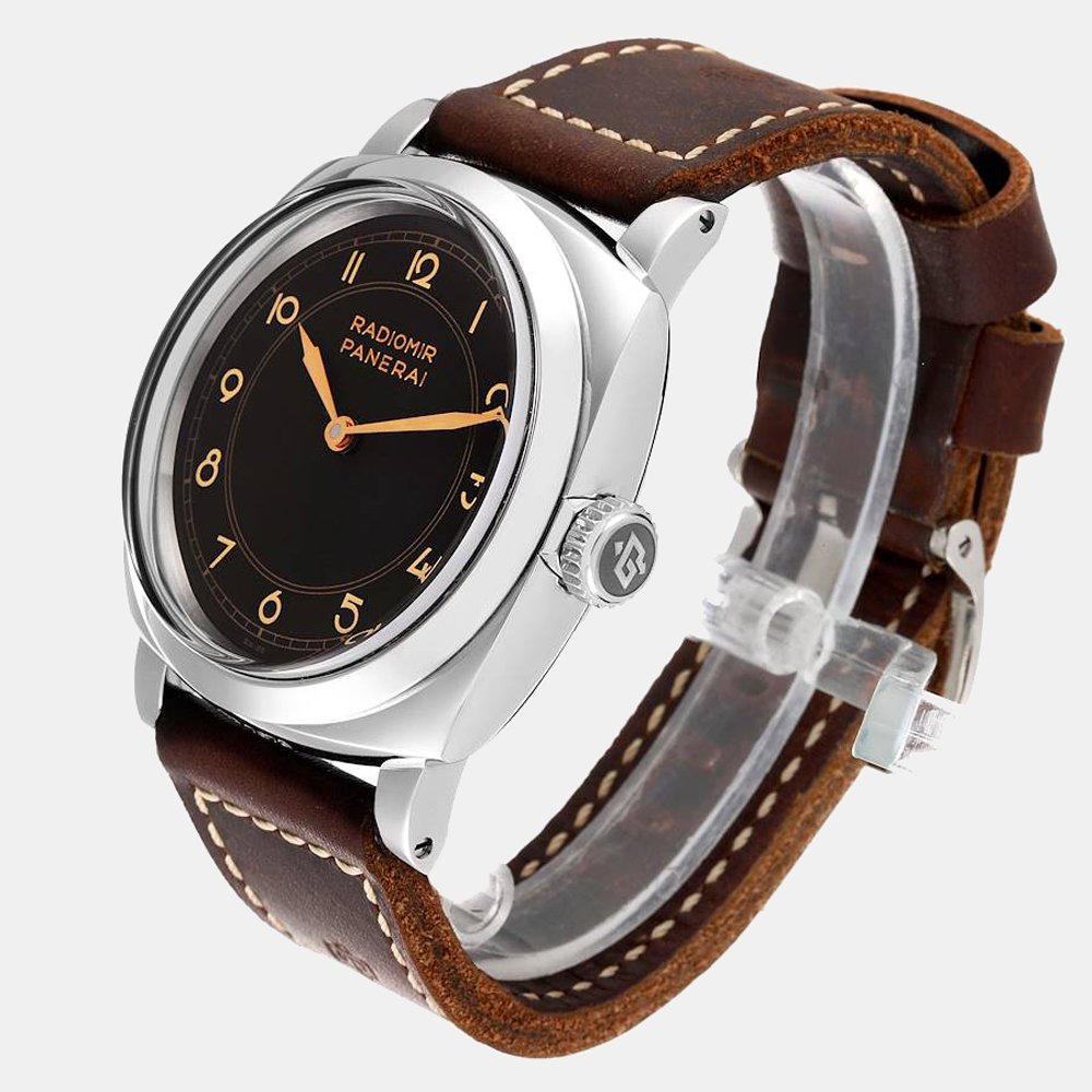 Panerai Brown Stainless Steel Radiomir PAM00790 Manual Winding Men's Wristwatch 47 Mm