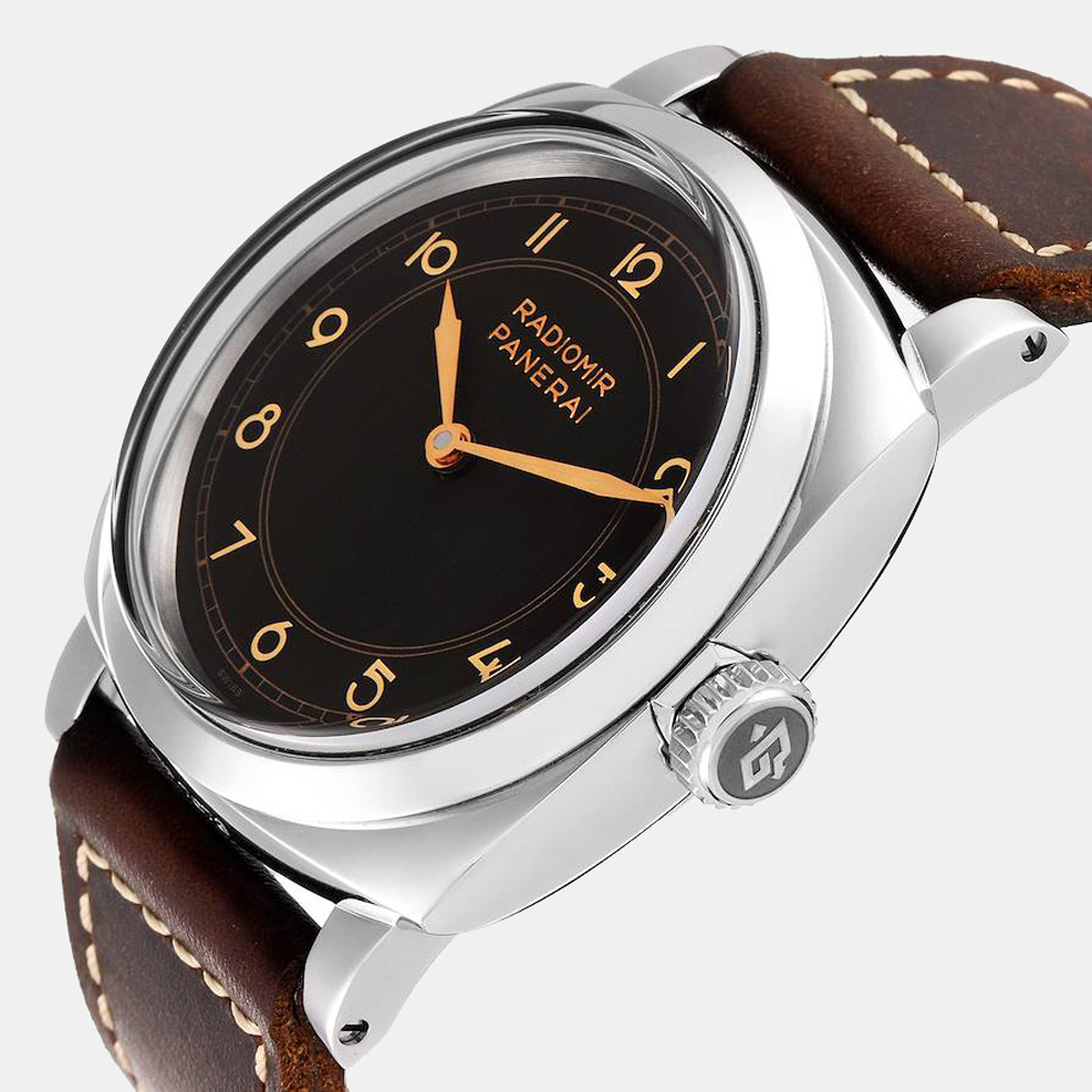 Panerai Brown Stainless Steel Radiomir PAM00790 Manual Winding Men's Wristwatch 47 Mm