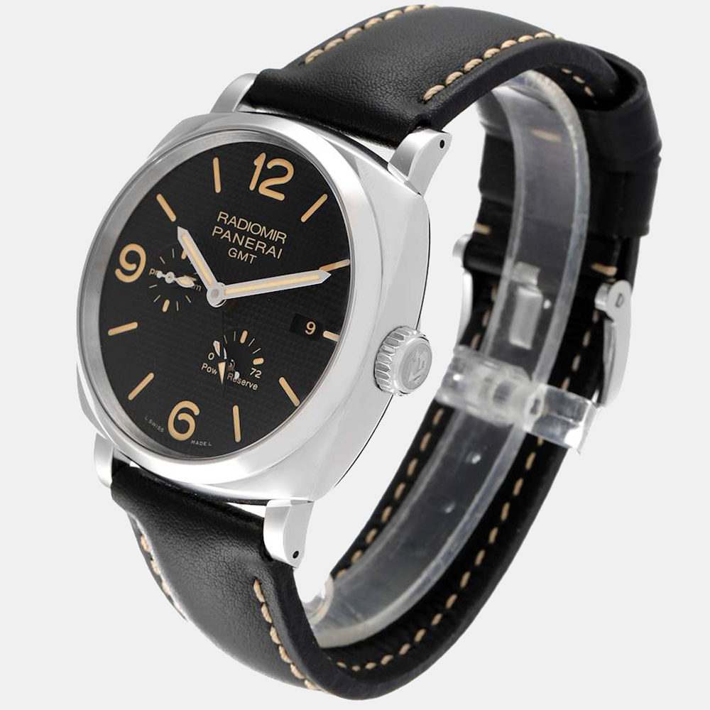 Panerai Black Stainless Steel Radiomir PAM00628 Automatic Men's Wristwatch 45 Mm