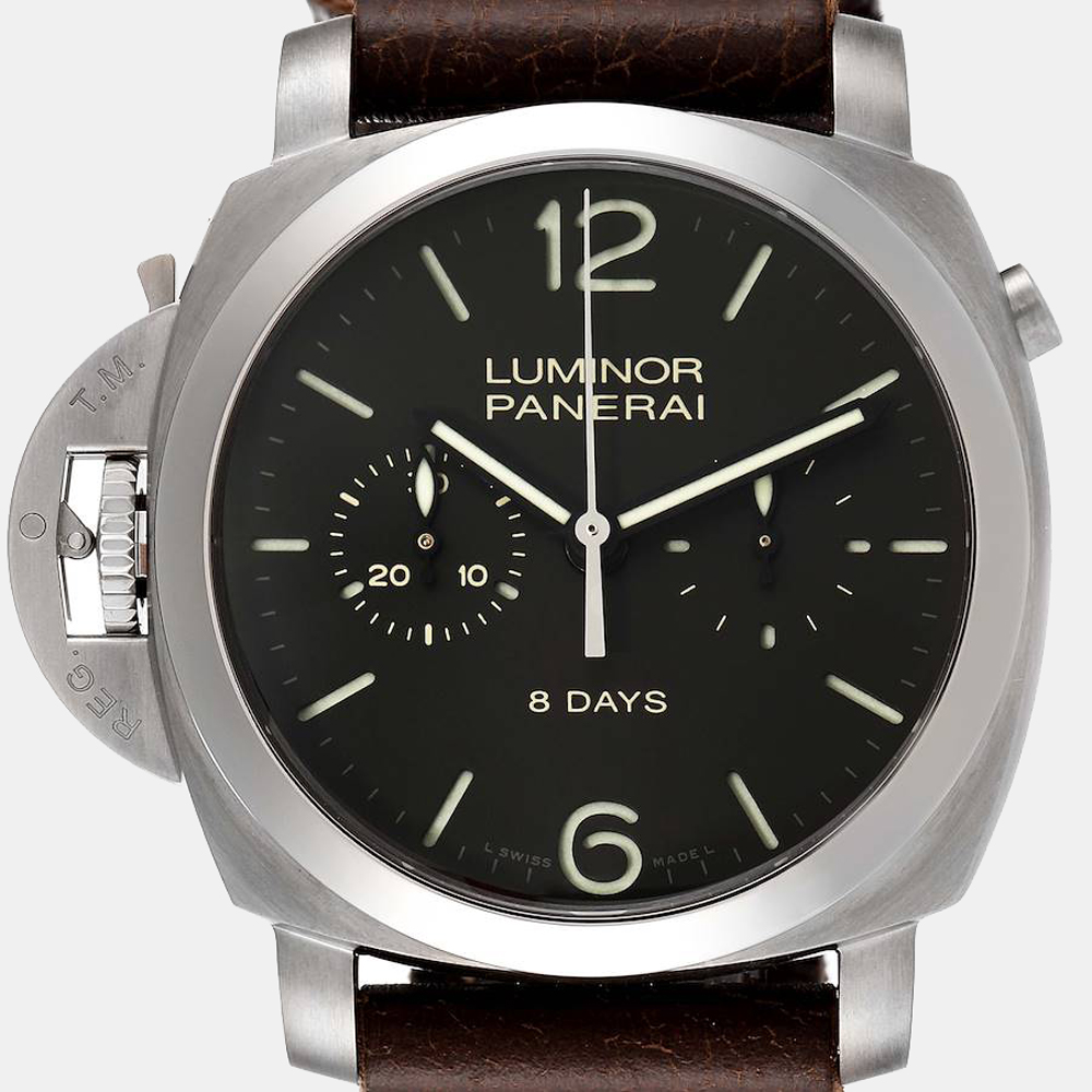Panerai Black Titanium Luminor Monopulsate PAM00345 Manual Winding Men's Wristwatch 44 Mm