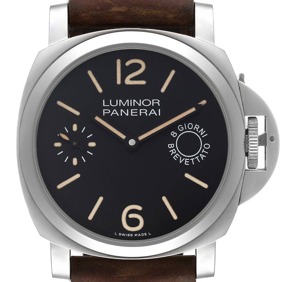 Panerai Black Stainless Steel Luminor Marina PAM00590 Automatic Men's Wristwatch 44 Mm