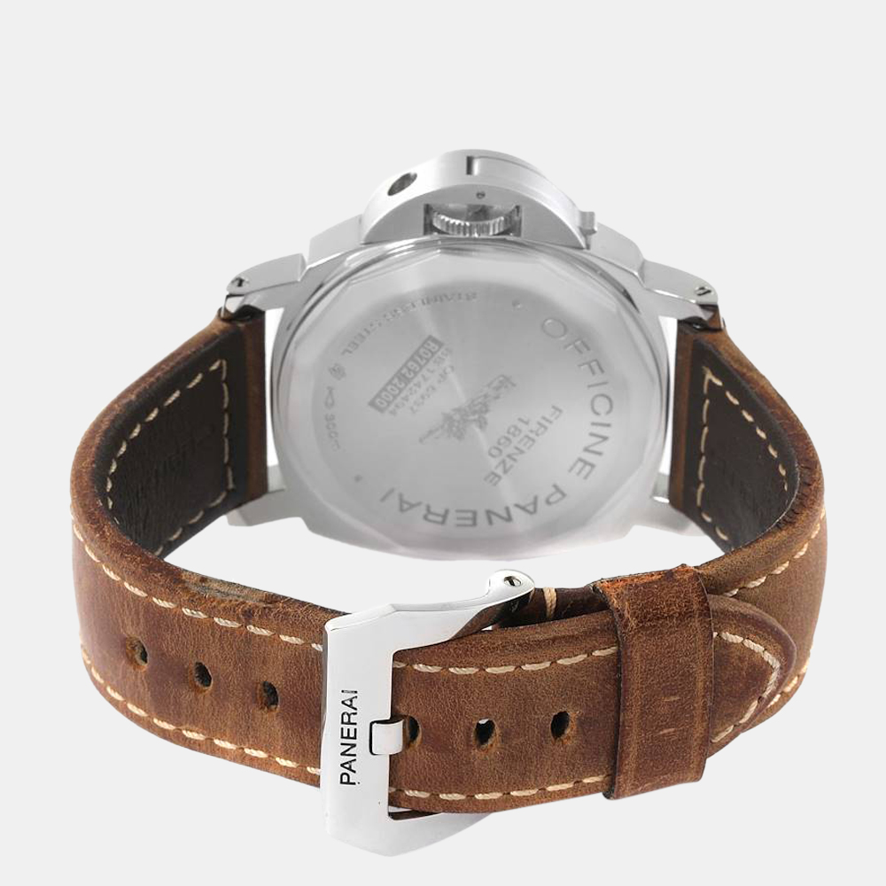 Panerai Black Stainless Steel Luminor Marina PAM00590 Automatic Men's Wristwatch 44 Mm