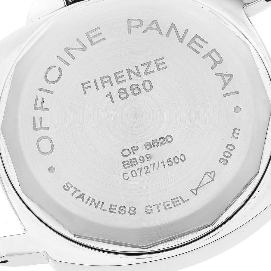 Panerai Black Stainless Steel Luminor PAM00002 Manual Winding Men's Wristwatch 44 Mm
