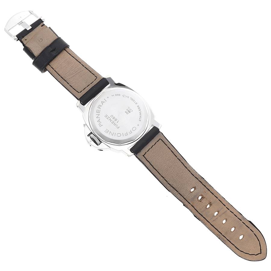 Panerai Black Stainless Steel Luminor PAM00002 Manual Winding Men's Wristwatch 44 Mm