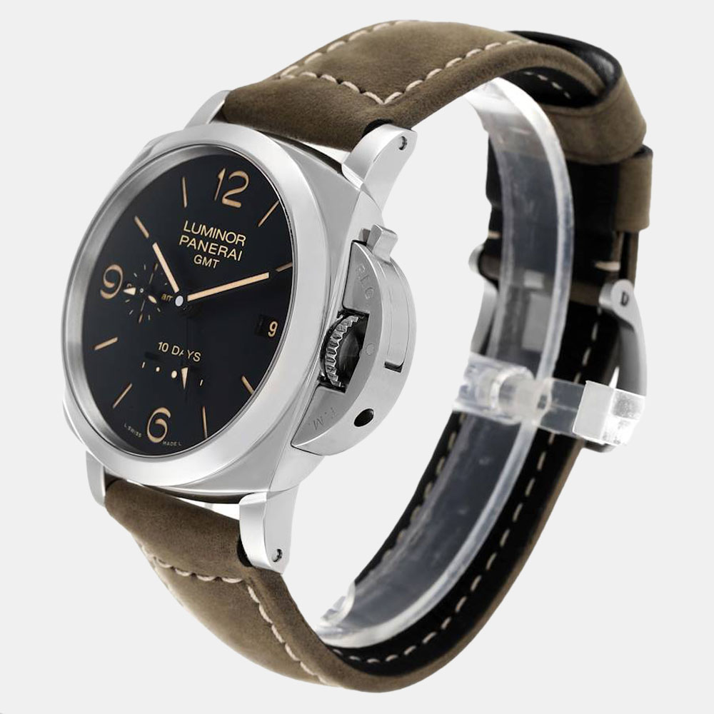 Panerai Black Stainless Steel Luminor PAM00533 Automatic Men's Wristwatch 44 Mm