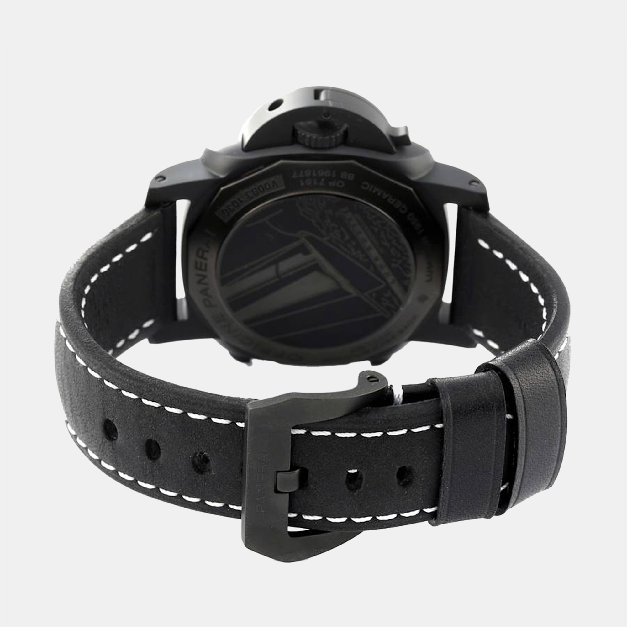 Panerai Grey Ceramic Luminor PAM01037 Automatic Men's Wristwatch 44 Mm