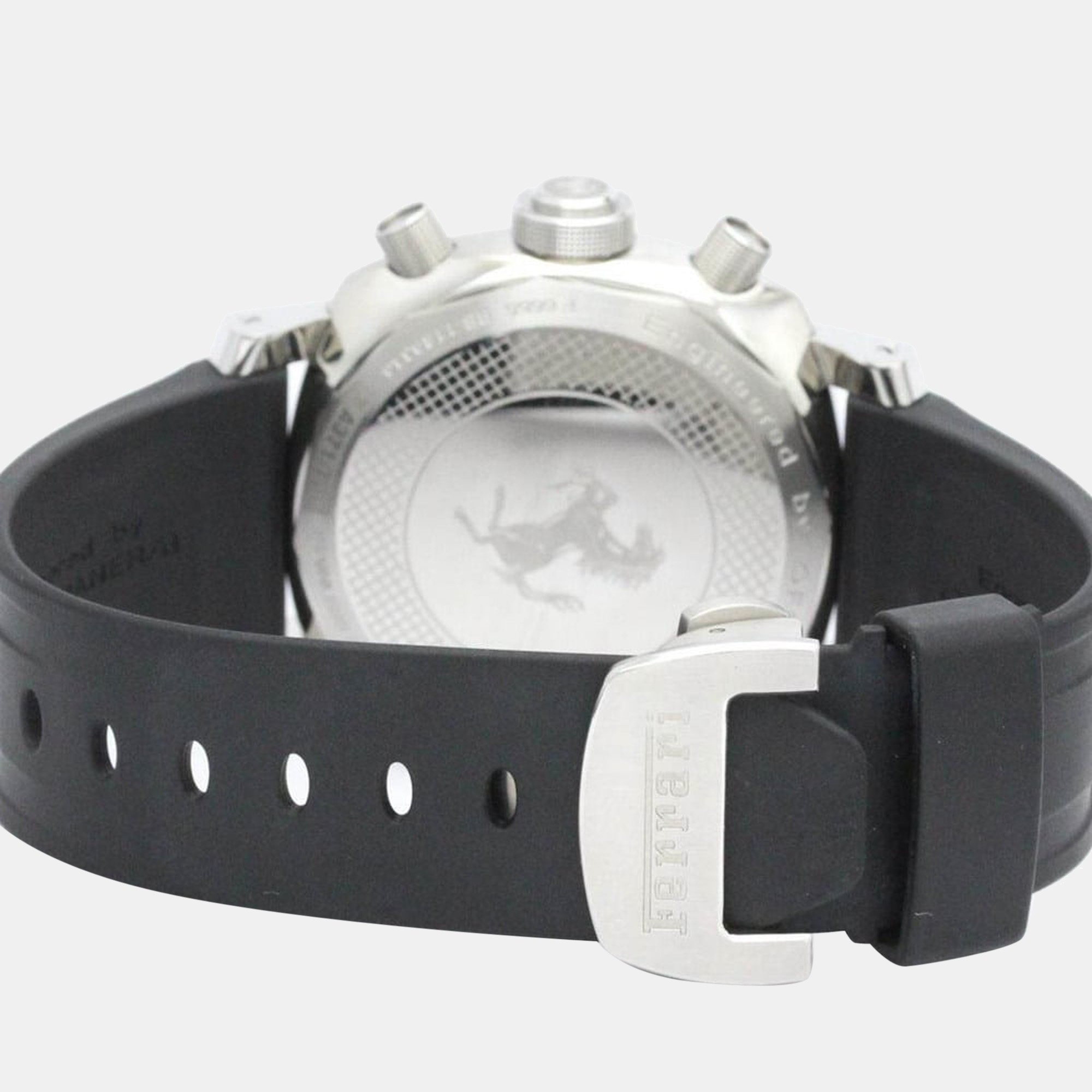 Panerai Black Stainless Steel Ferrari Scuderia FER00008 Chronograph Automatic Men's Wristwatch 40 Mm