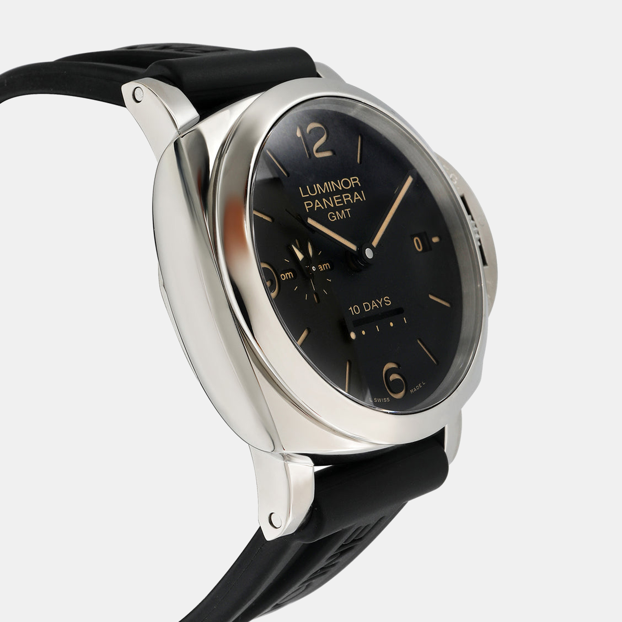 Panerai Black Stainless Steel Luminor GMT PAM00533 Automatic Men's Wristwatch 44mm