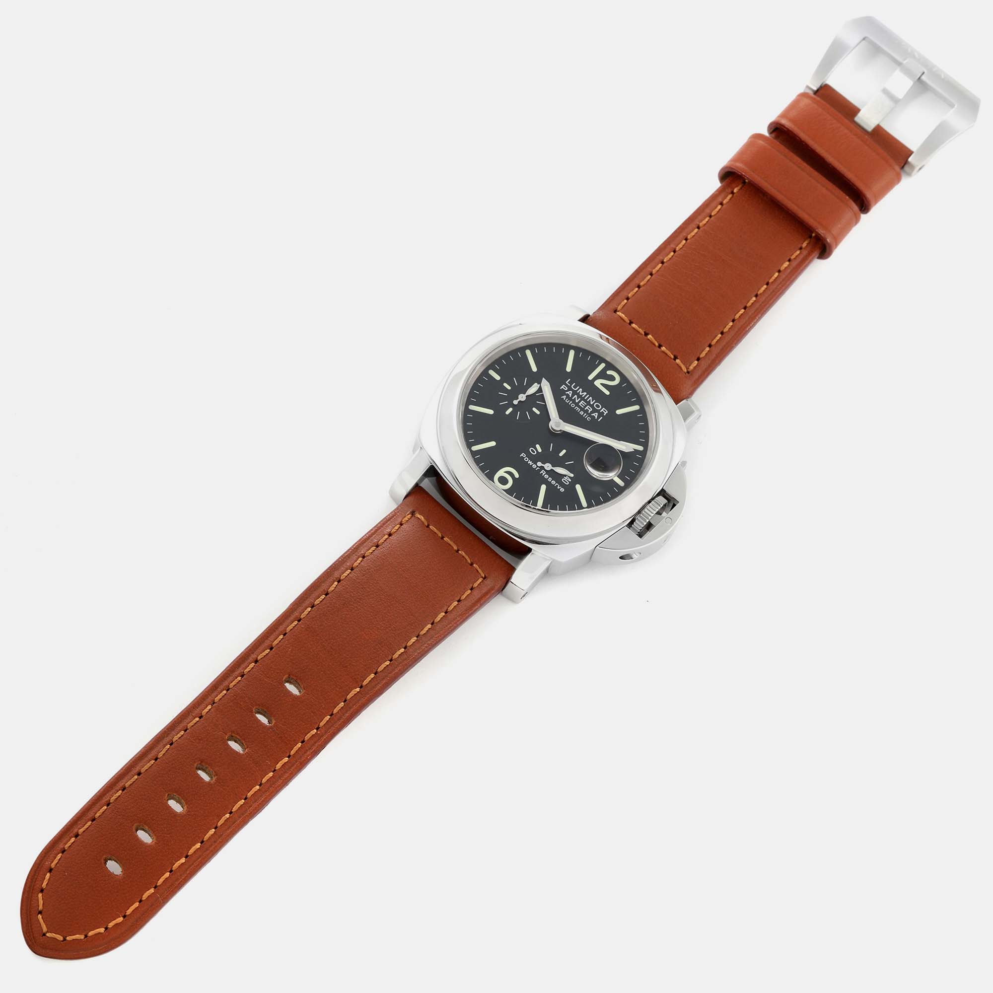 Panerai Black Stainless Steel Luminor PAM00090 Automatic Men's Wristwatch 44 Mm