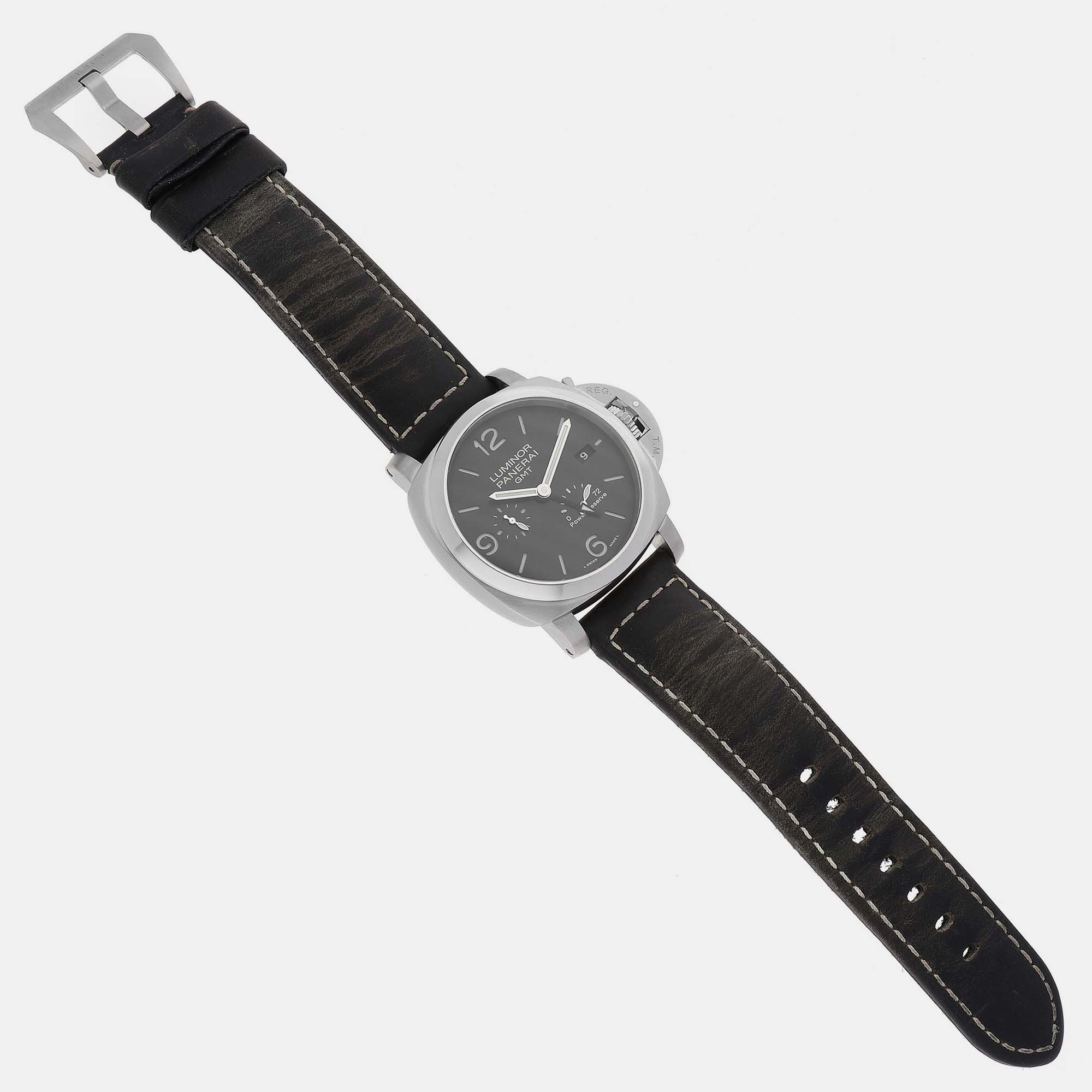 Panerai Black Stainless Steel Luminor PAM00321 Automatic Men's Wristwatch 44 Mm