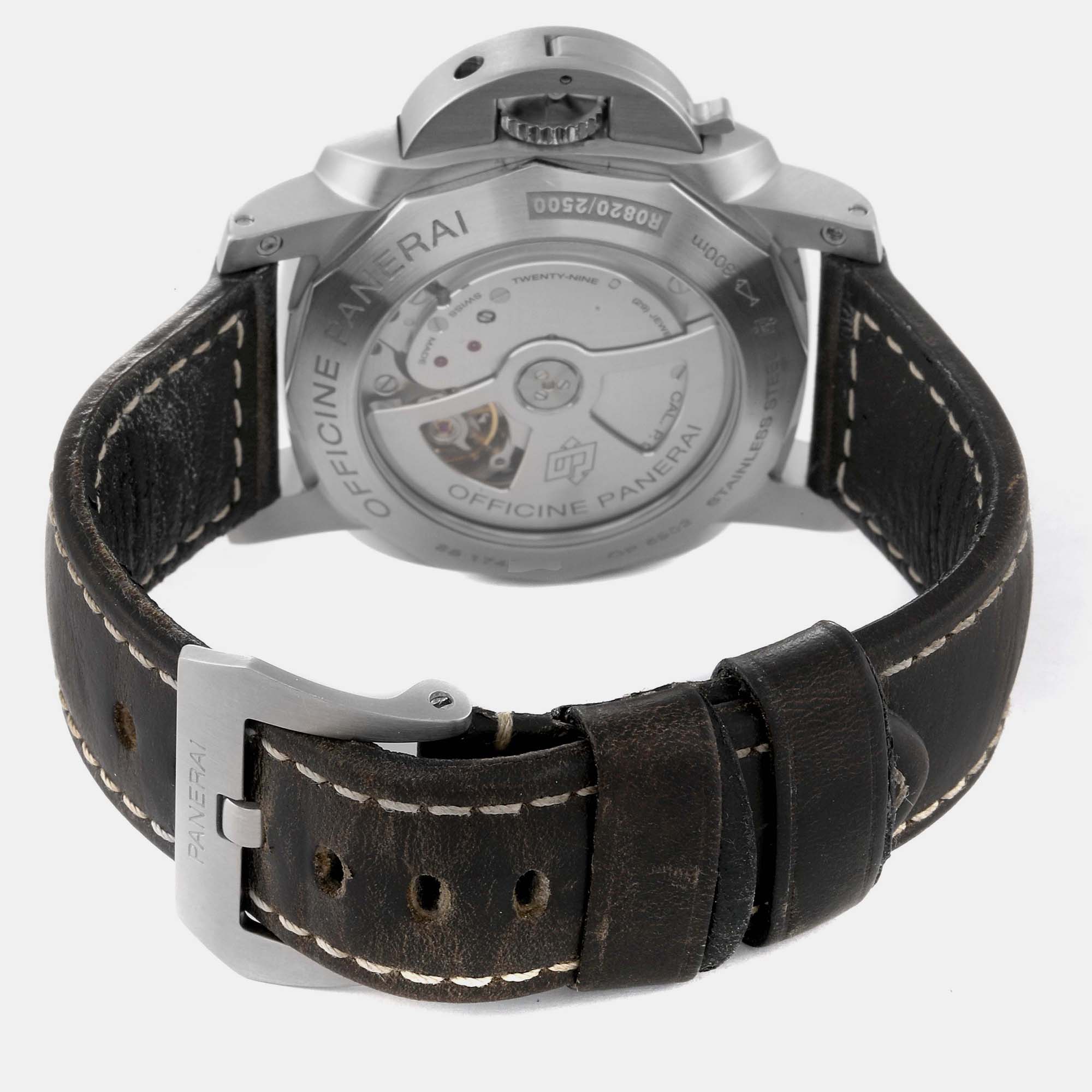 Panerai Black Stainless Steel Luminor PAM00321 Automatic Men's Wristwatch 44 Mm