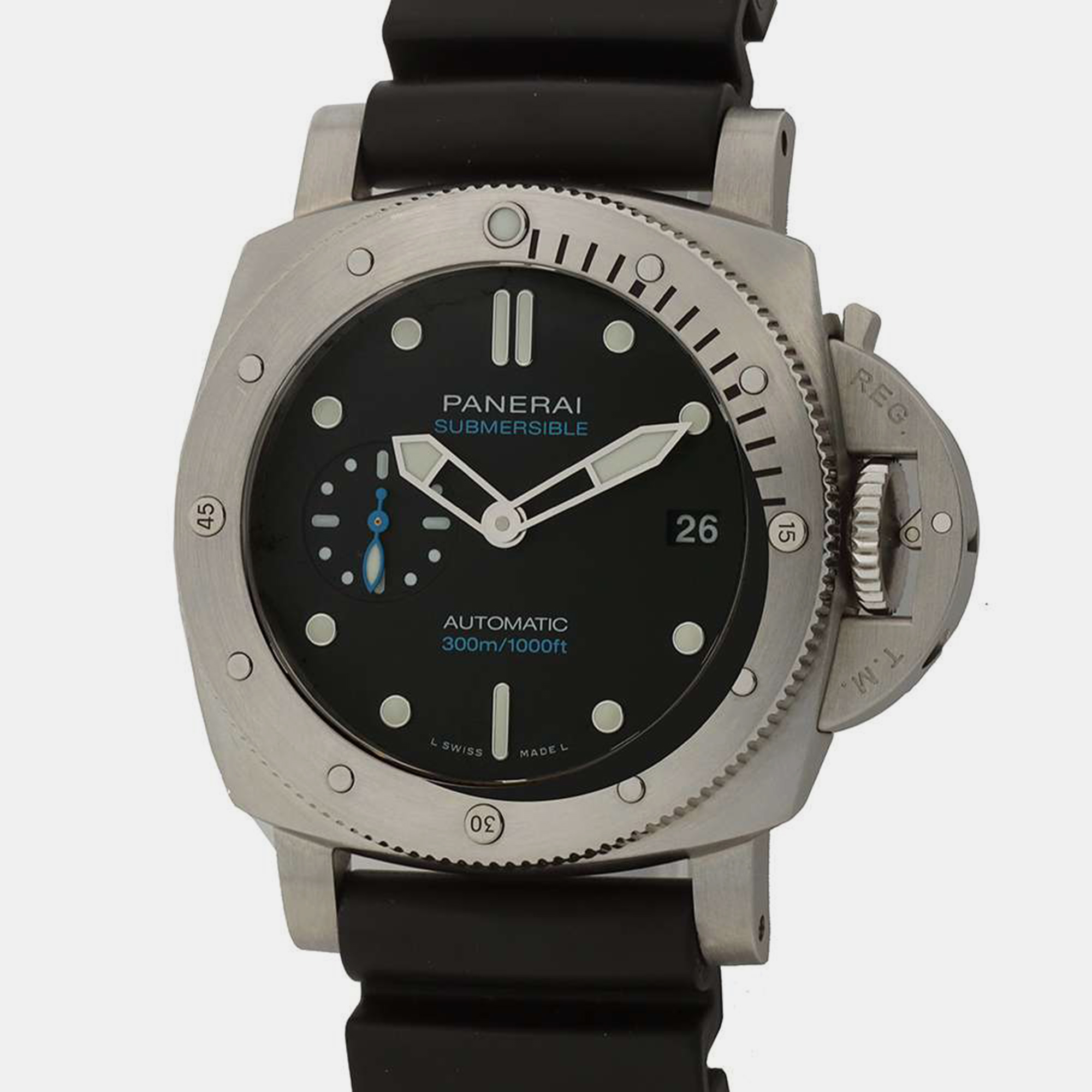 Panerai Black Stainless Steel Submersible PAM00973 Automatic Men's Wristwatch 42 Mm