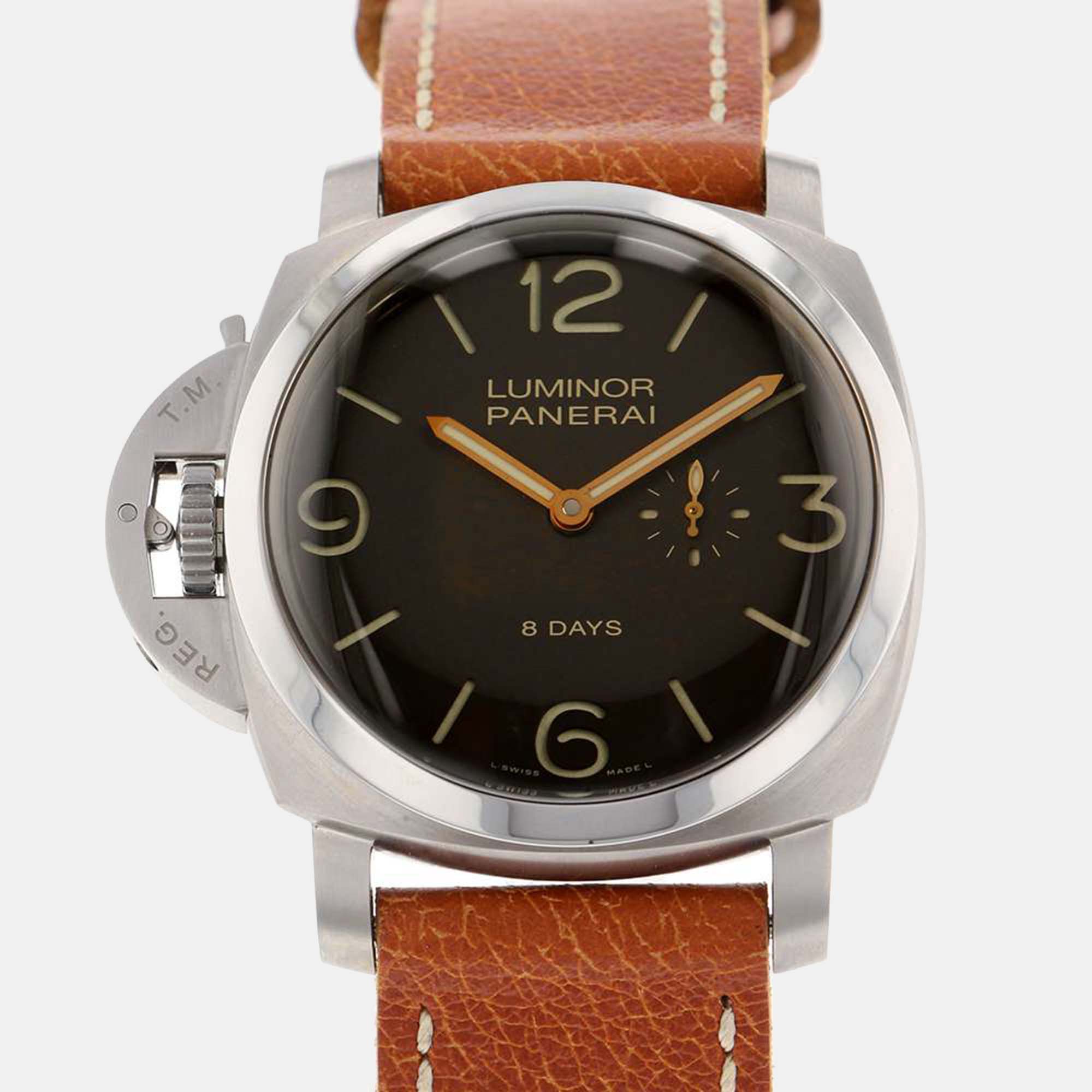 Panerai Black Titanium Luminor PAM00368 Manual Winding Men's Wristwatch 47 Mm