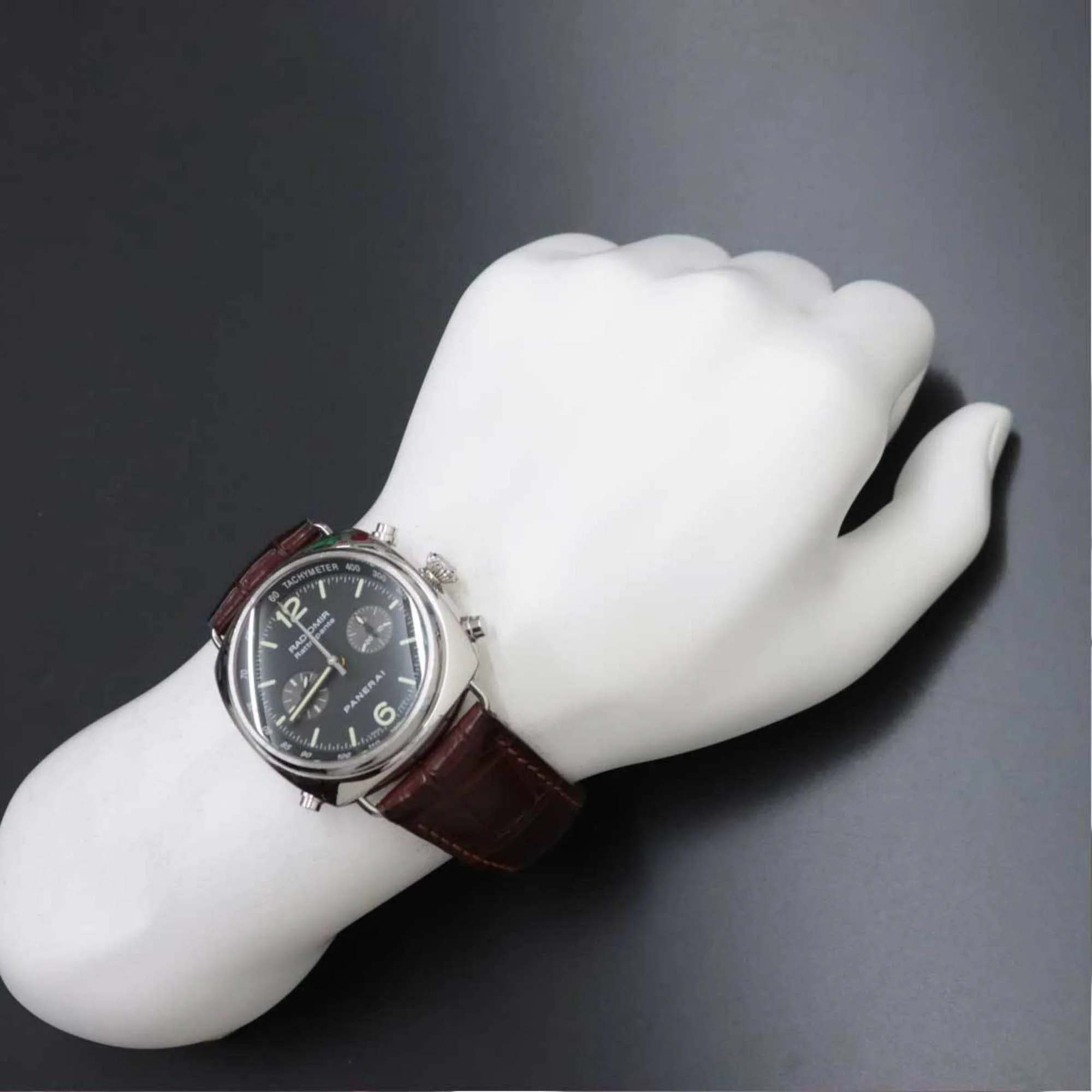 Panerai Black Stainless Steel Radiomir PAM00214 Automatic Men's Wristwatch 45 Mm