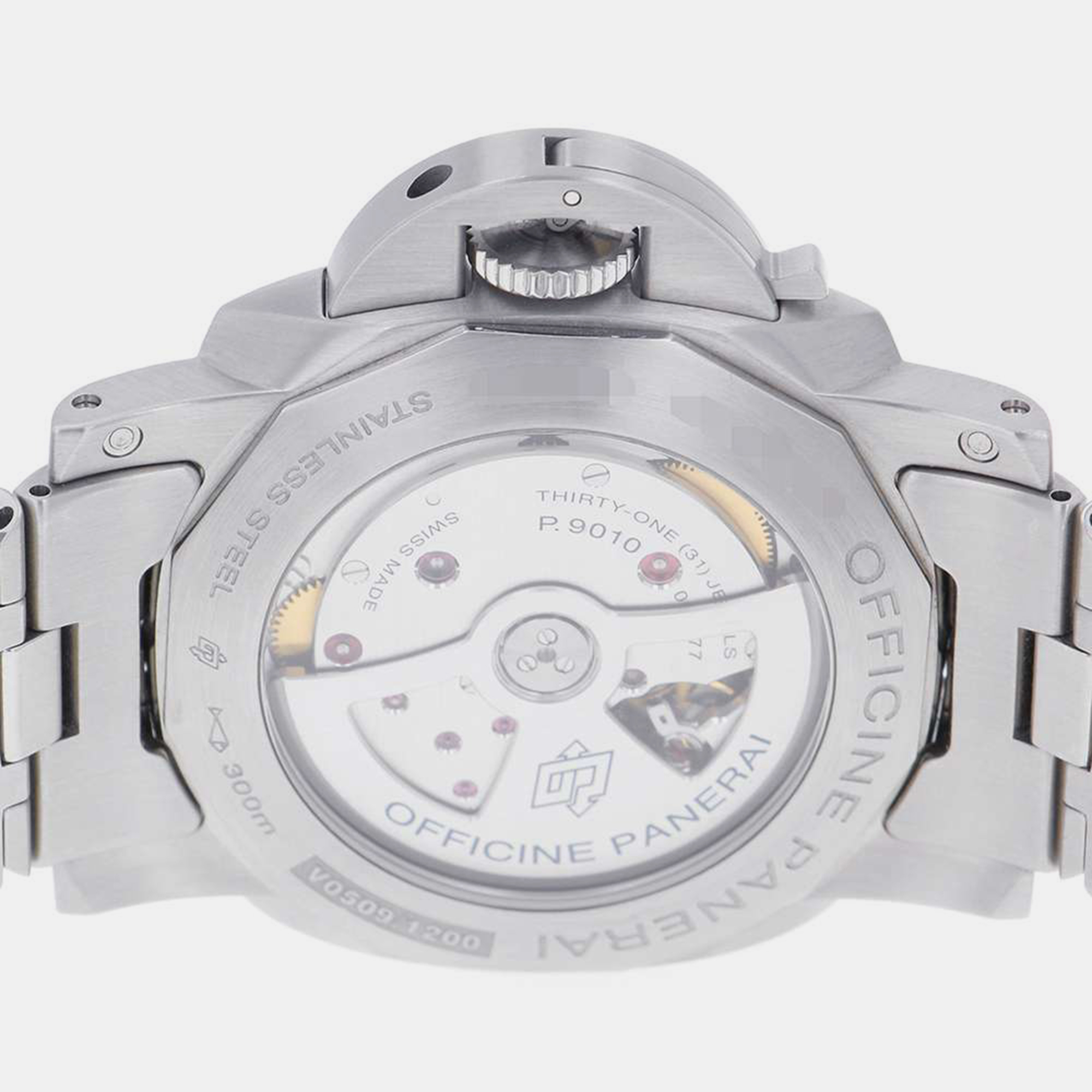 Panerai Blue Stainless Steel Luminor PAM01058 Automatic Men's Wristwatch 44 Mm